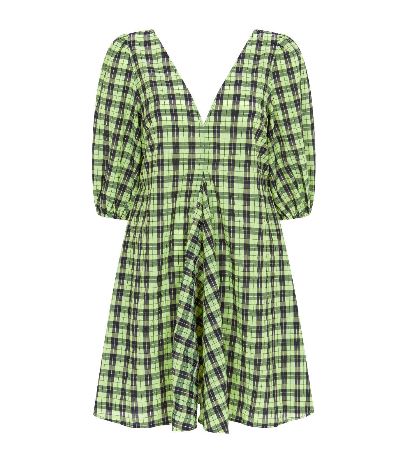 Ganni Checked Cotton-blend Seersucker 