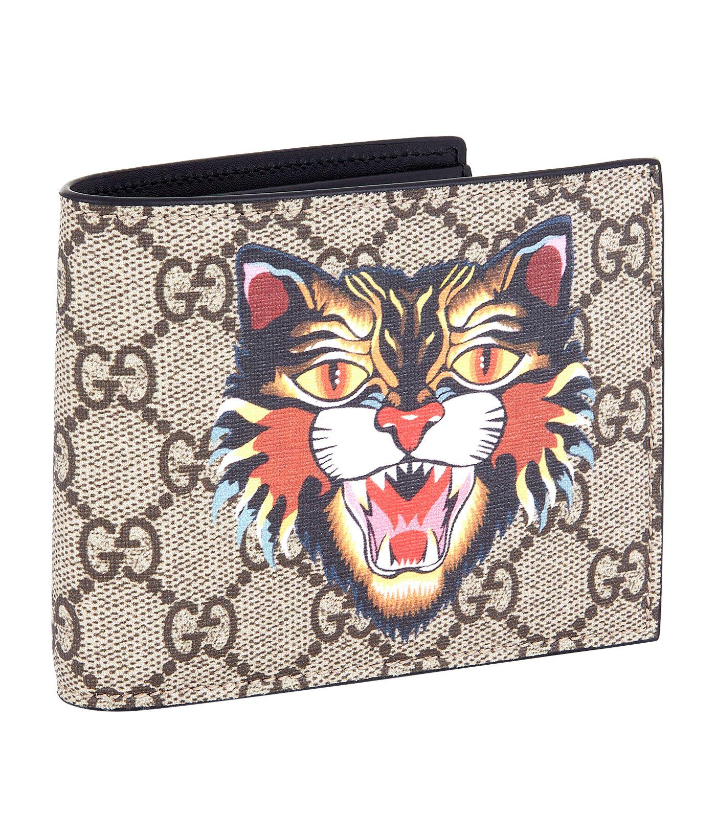 Gucci Canvas Angry Cat Bifold Wallet in Beige (Natural) - Lyst