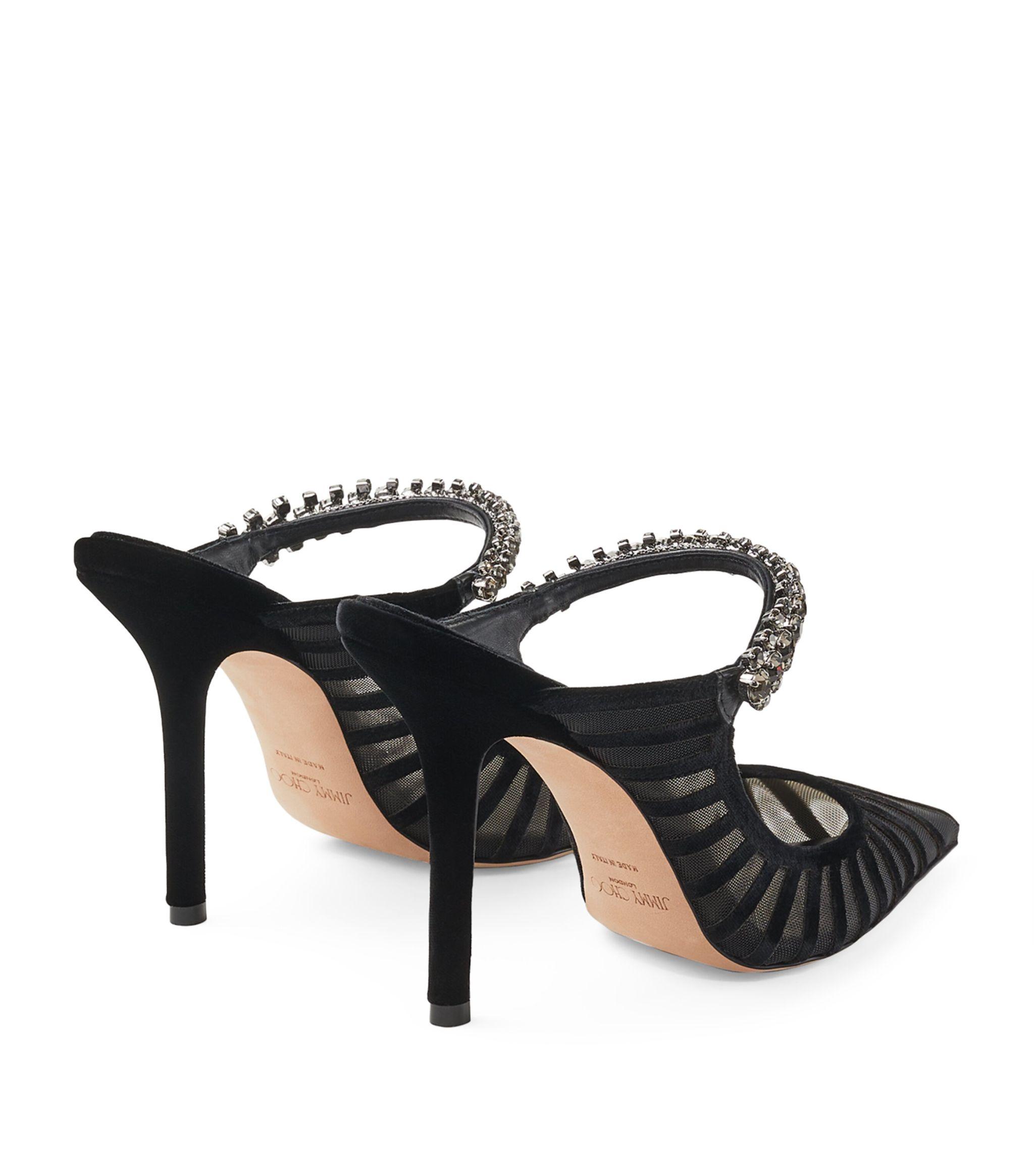 Jimmy Choo Bing 100 Striped Mules in Black Lyst