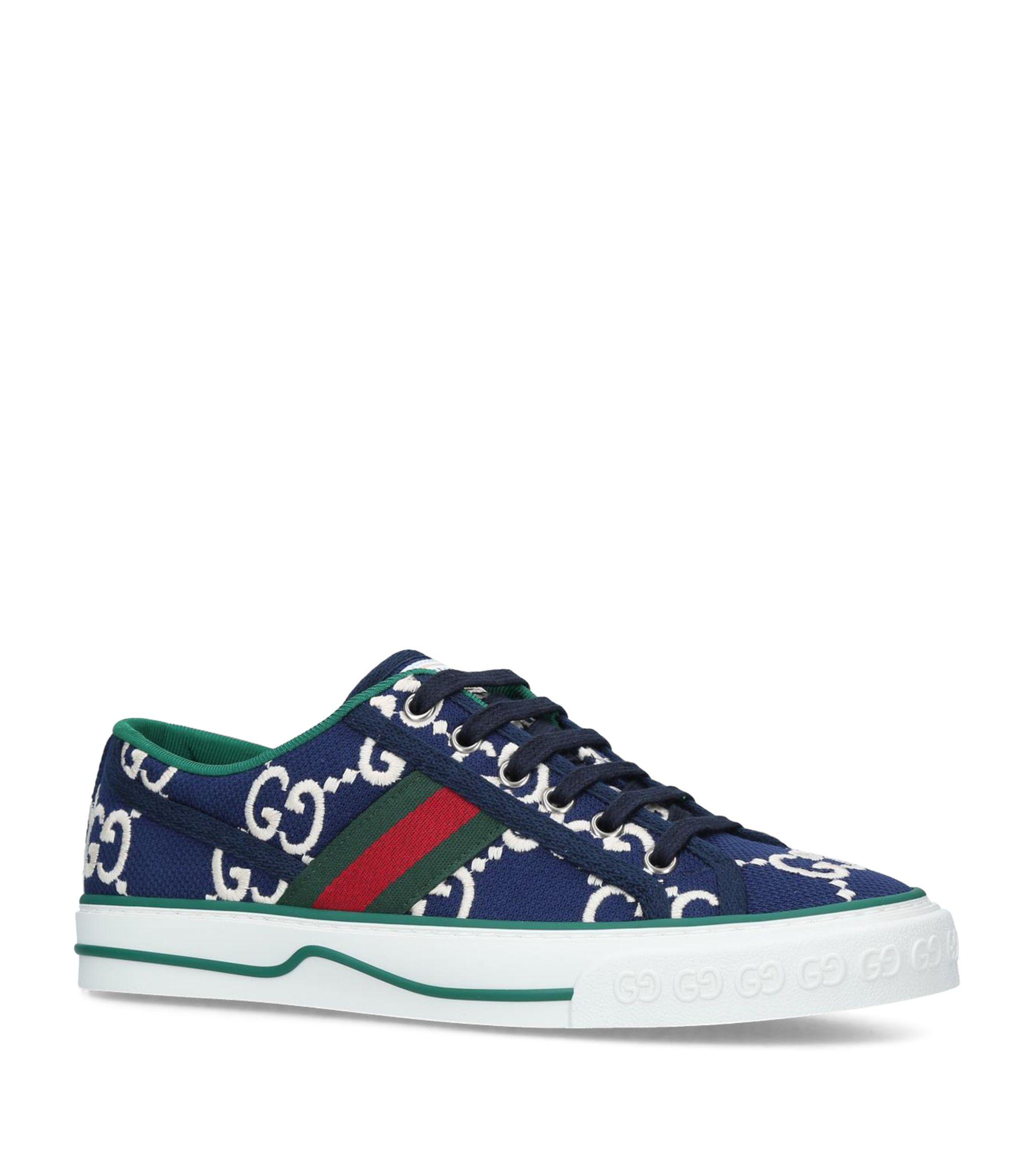 Gucci Canvas Vulcan Sneakers in Blue - Lyst
