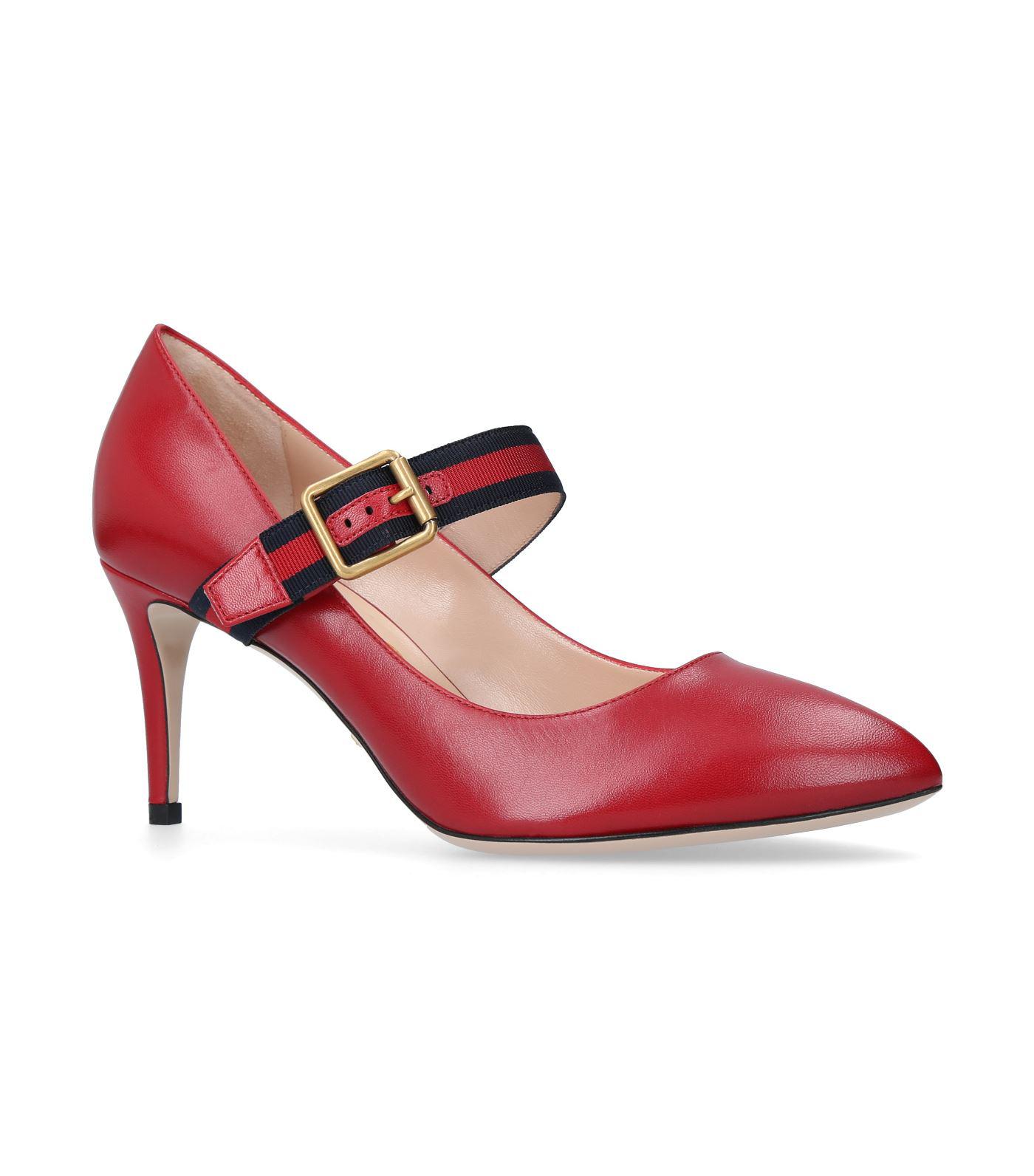 Boghandel Do maskinskriver Gucci Leather Sylvie Pumps 75 in Red - Lyst