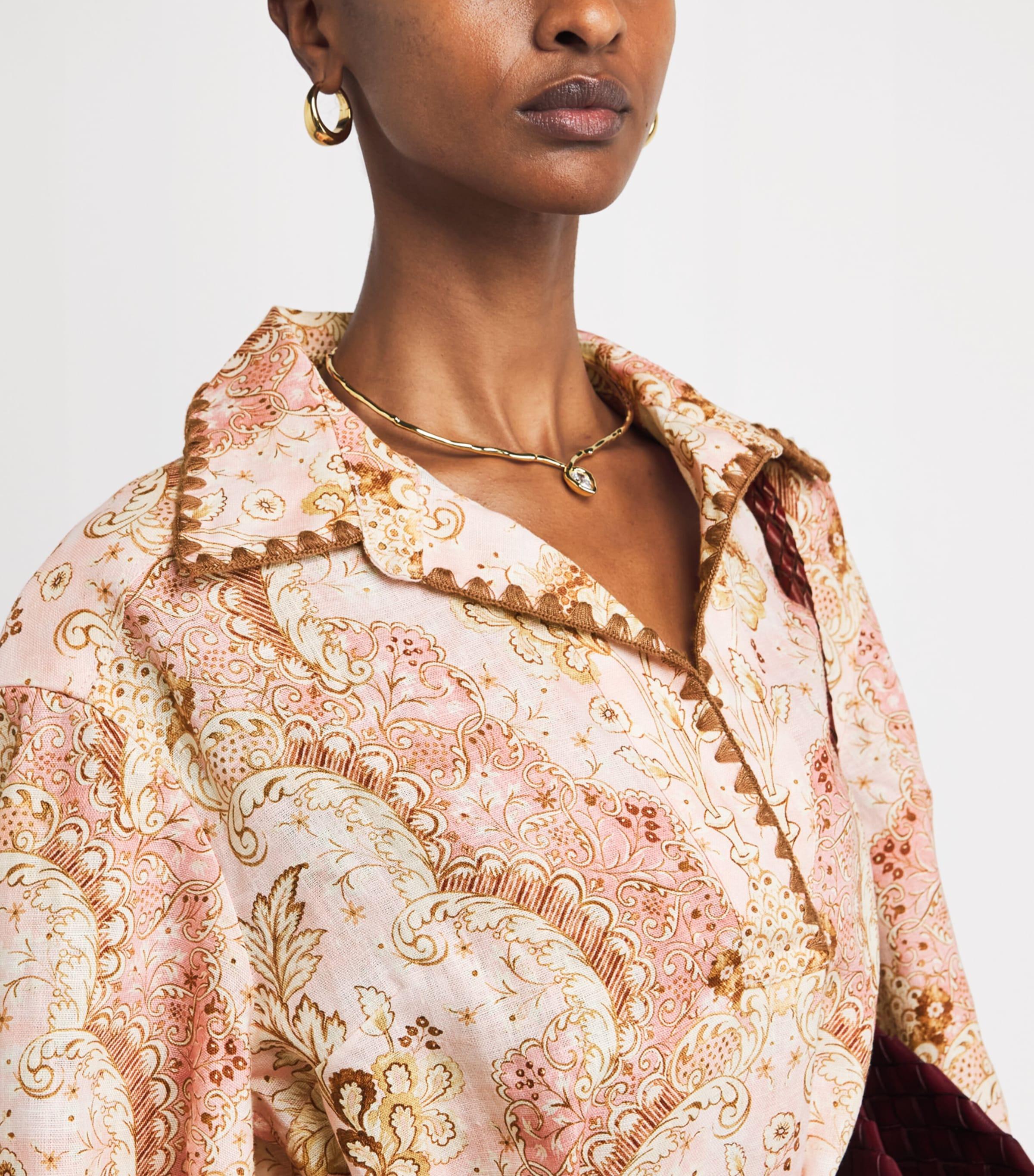 Zimmermann Linen Printed Daylight Mini Dress in Pink | Lyst Zimmermann Linen Printed Daylight Mini Dress in Pink | Lyst