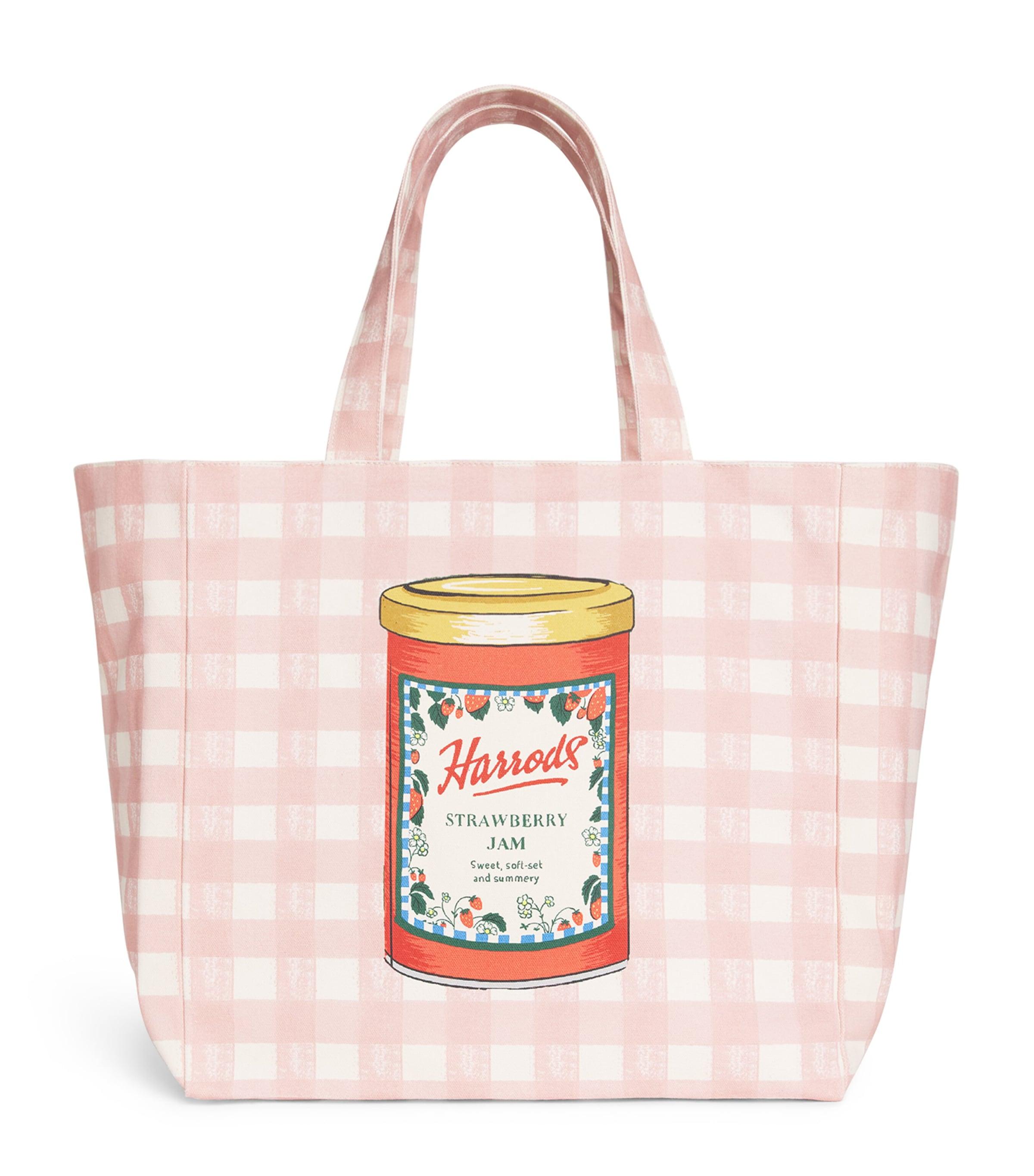 Harrods】キャンバス マドラスチェックロゴ トートバッグ ミニ ピンク 