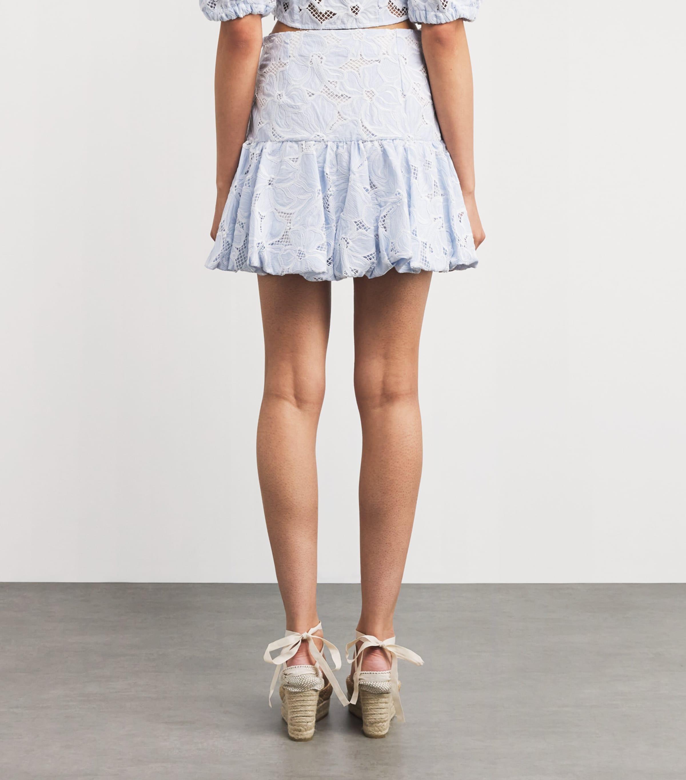 【海外限定】Sandroスカート☆Scalloped Floral Guipure-Lace Mi Floral Guipure Lace Scallop Skirt by Oscar de la Renta at
