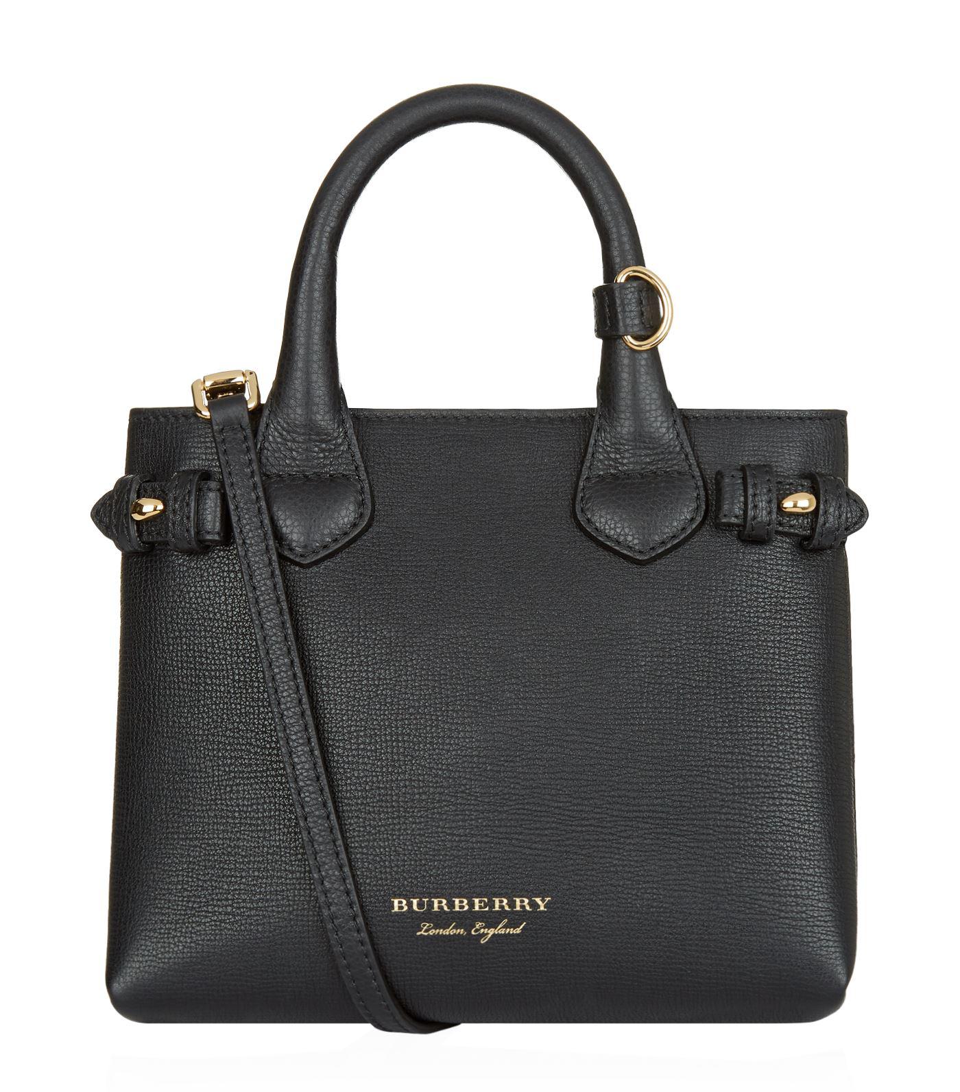 Burberry Leather Baby Banner Tote Bag in Black - Lyst