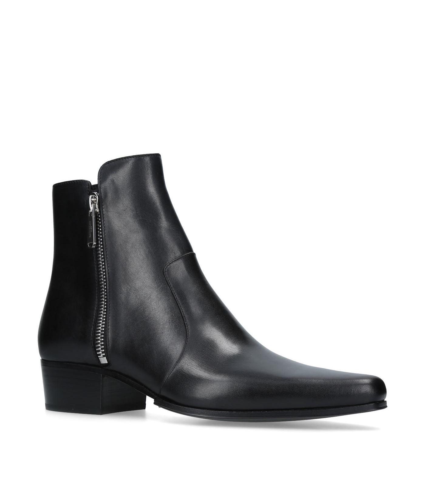 Balmain Leather Anthos Zip Boots in 