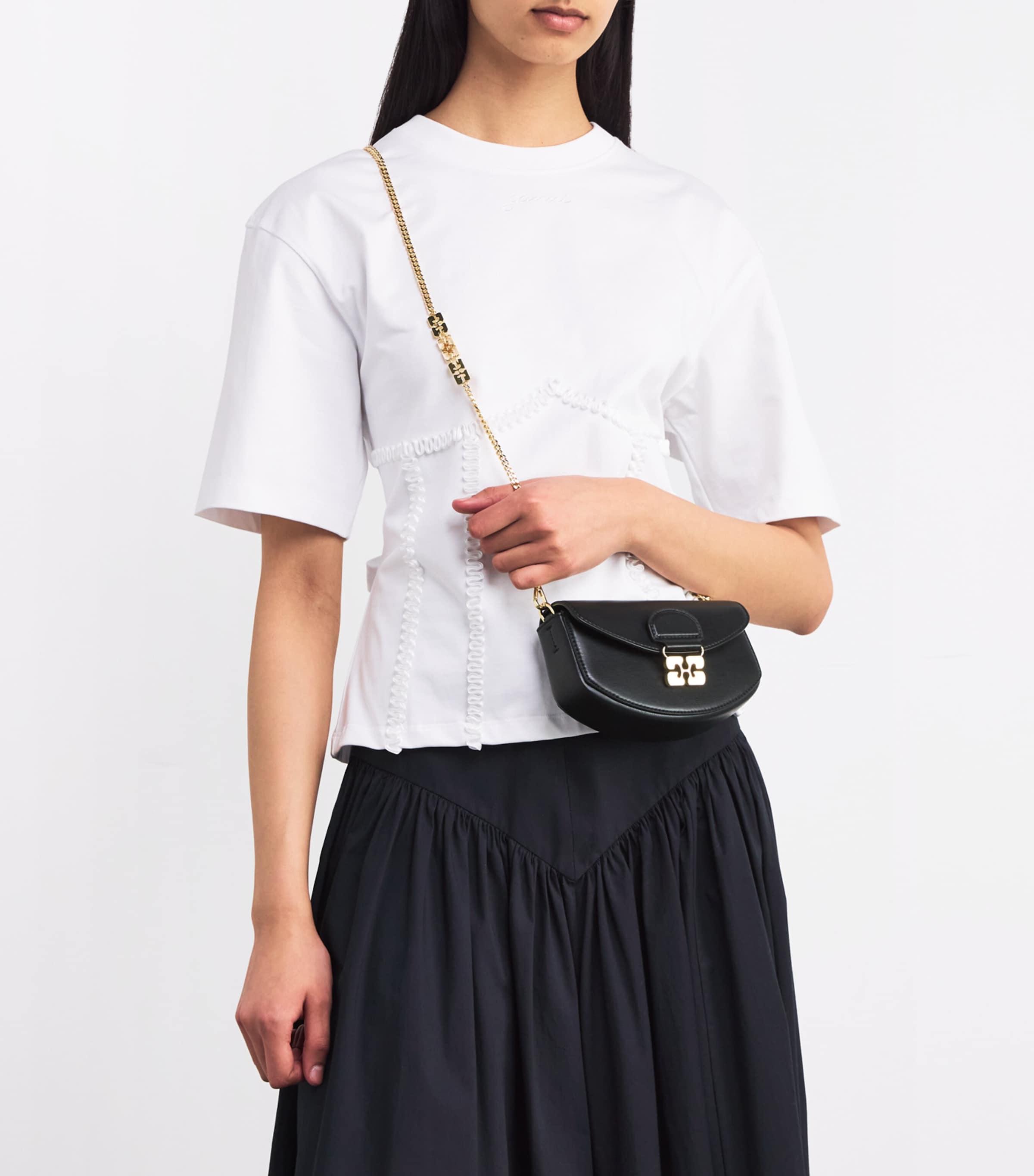 ショルダーバッグ・ポシェット Ganni Apo G Wallet On Chain - Ganni - Cotton - Black Ganni Apo-G Chain Wallet in Black | Lyst