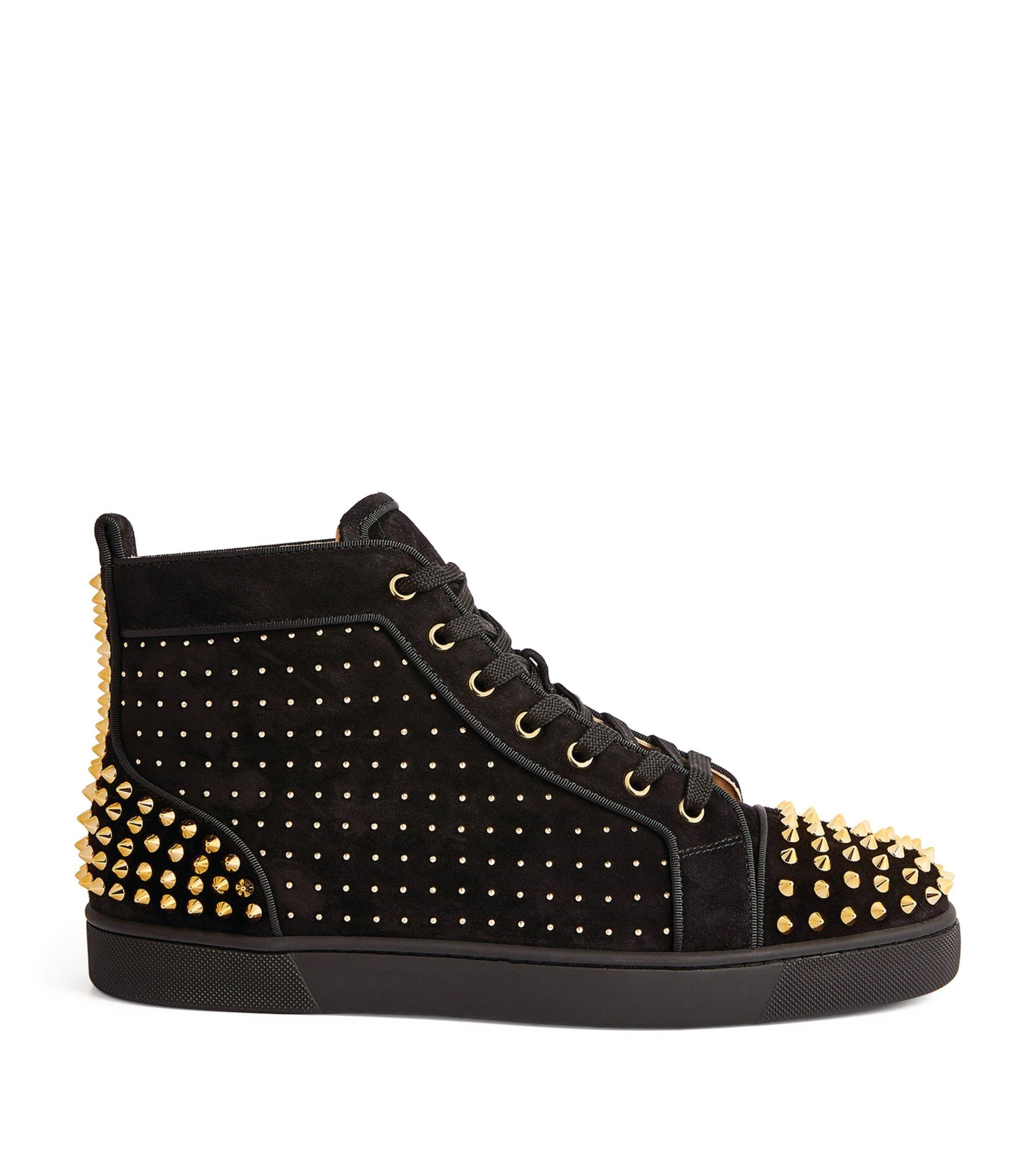 Christian Louboutin Lou Spikes 2 Plume Suede High-top Sneakers in Red for  Men | Lyst