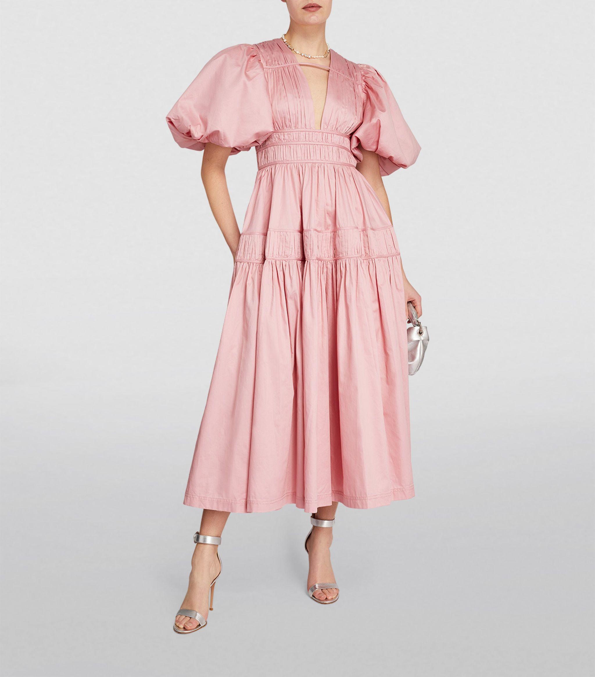 Aje. Ruched Fallingwater Dress in Pink | Lyst