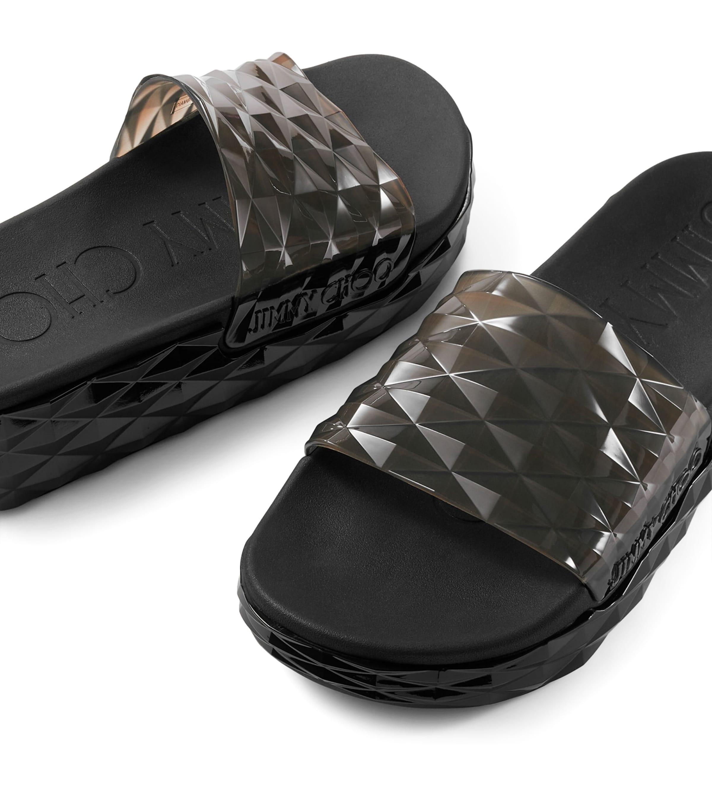 Jimmy Choo Diamond Slides in Black | Lyst