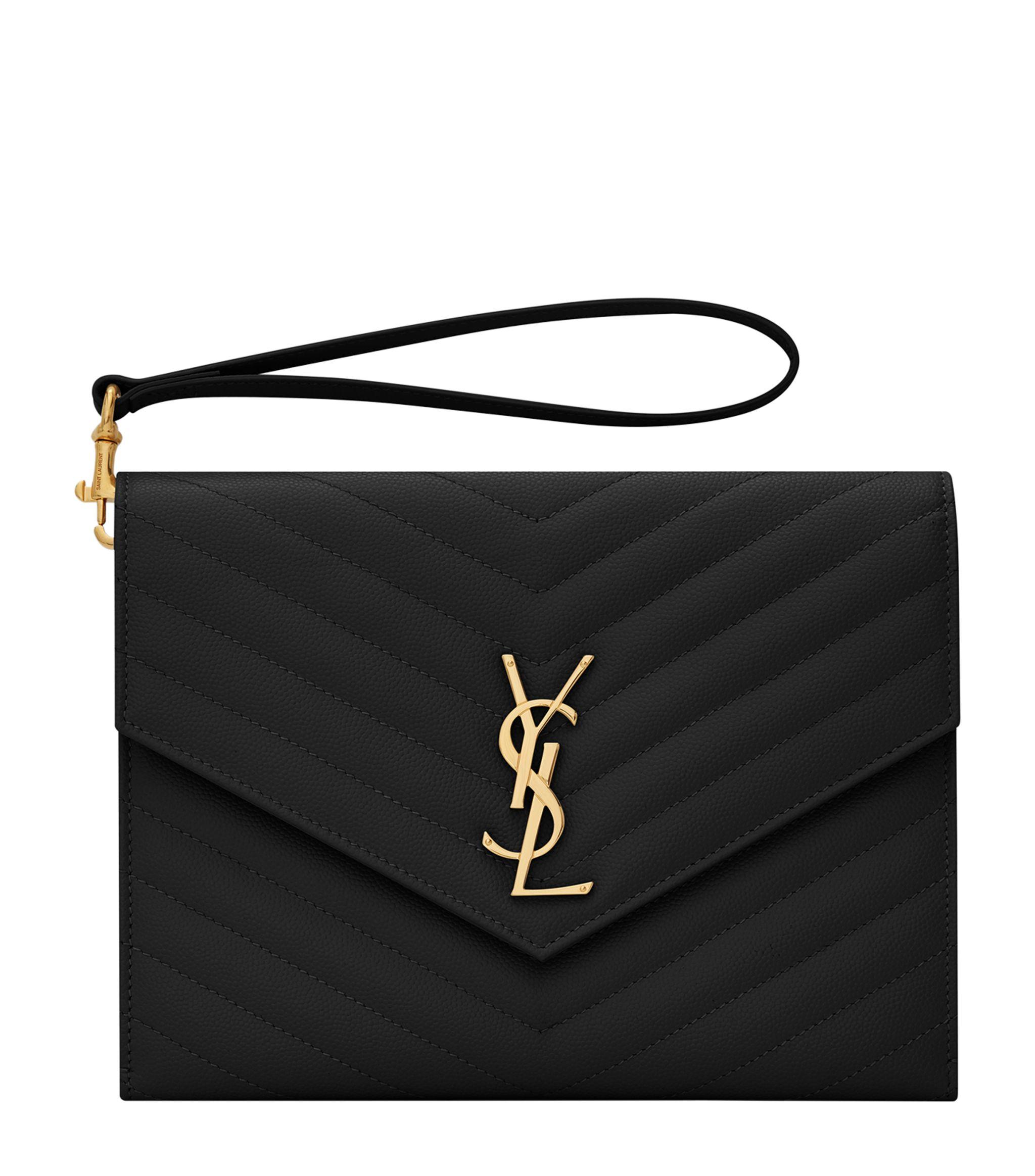 saint laurent monogram clutch bolsa