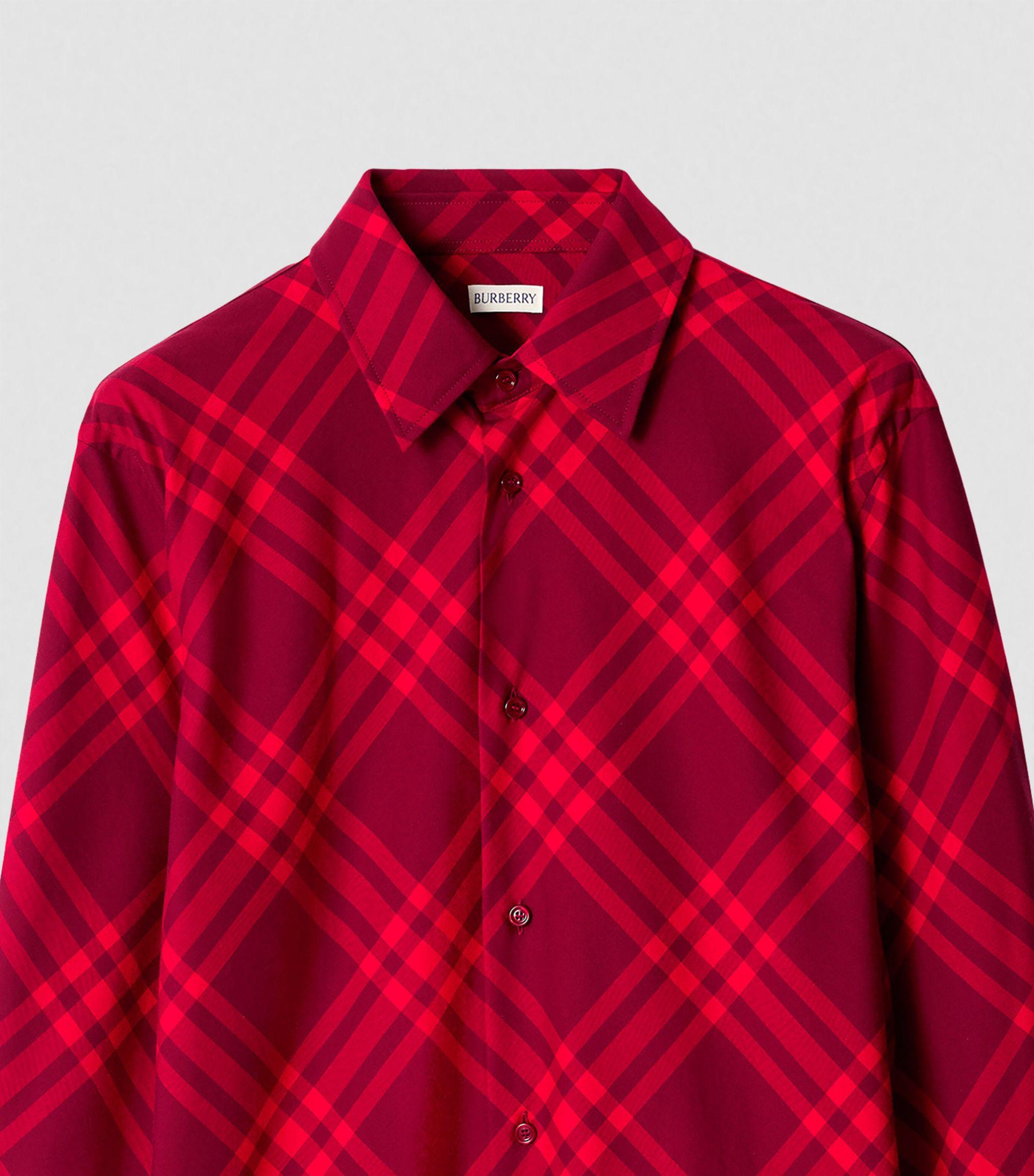 Red and black burberry shirt sale