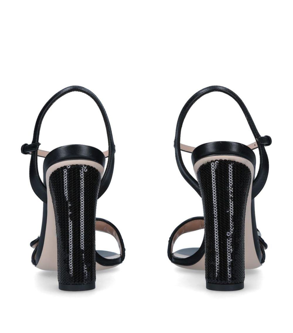 Gucci Marmont Sequin Sandals 105 in Black Lyst