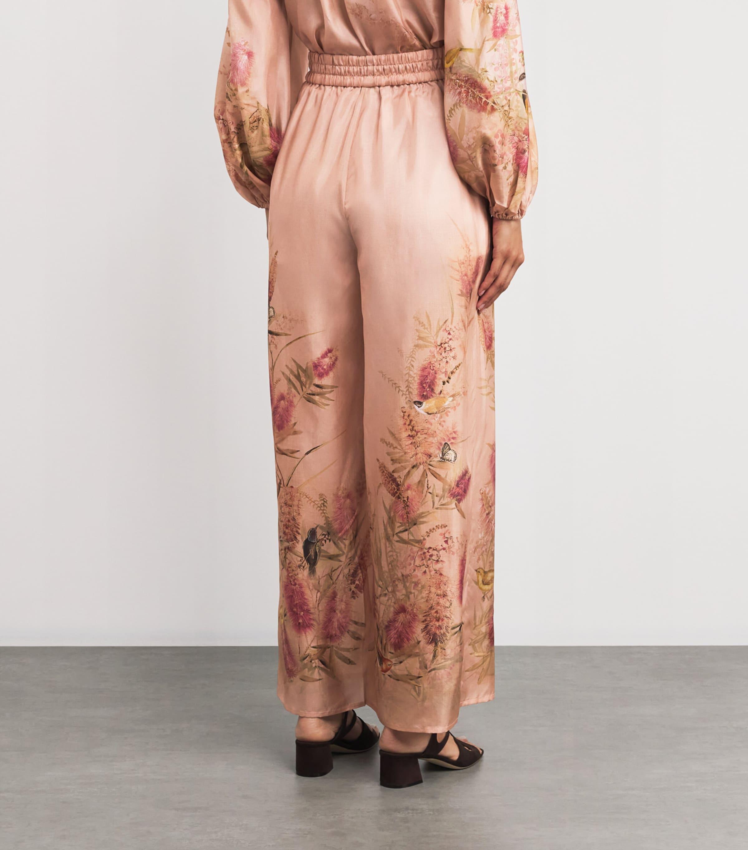Zimmermann Silk Cascadian Trousers in Pink | Lyst