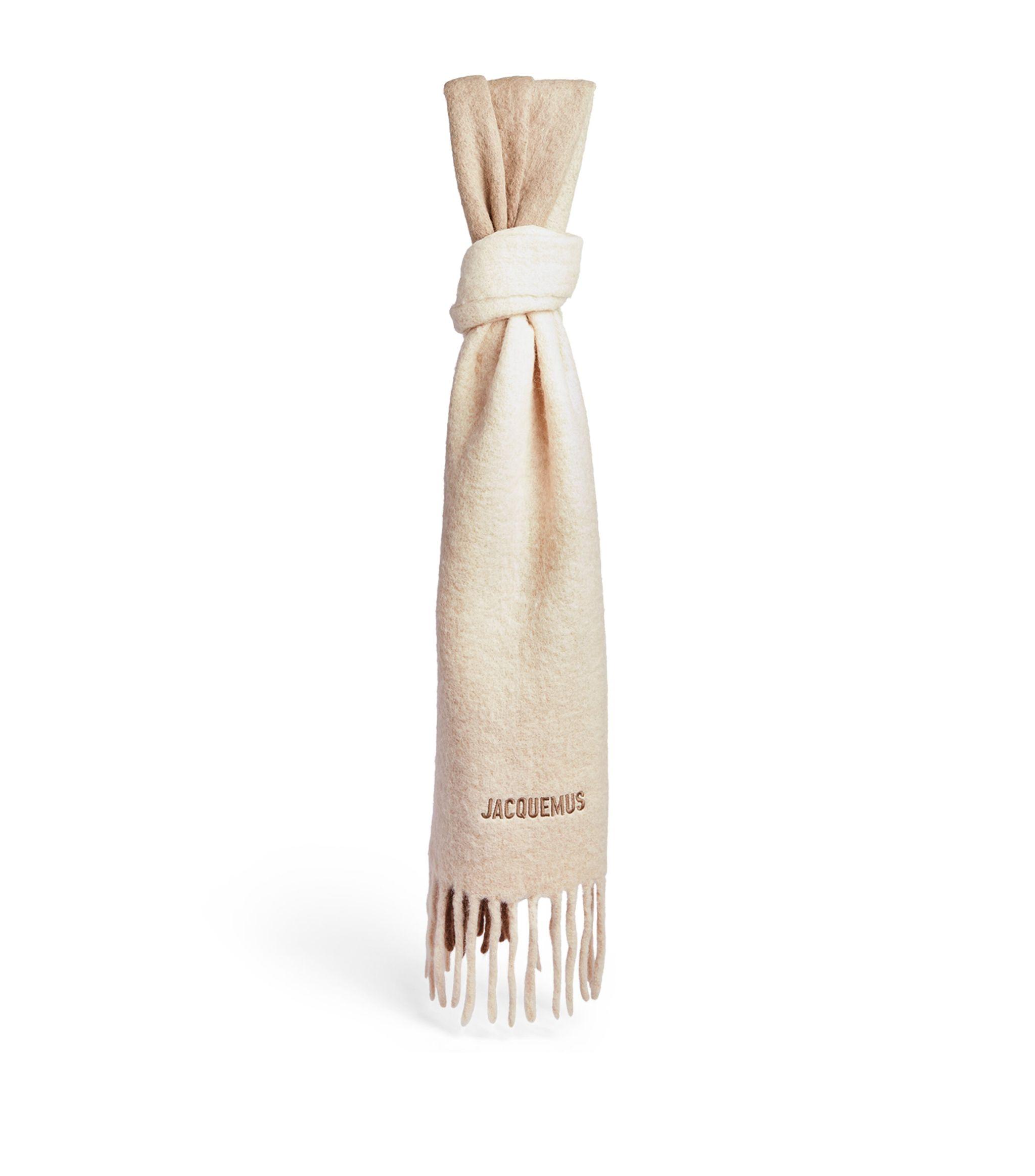 Jacquemus Logo-embroidered Moisson Scarf in Natural | Lyst