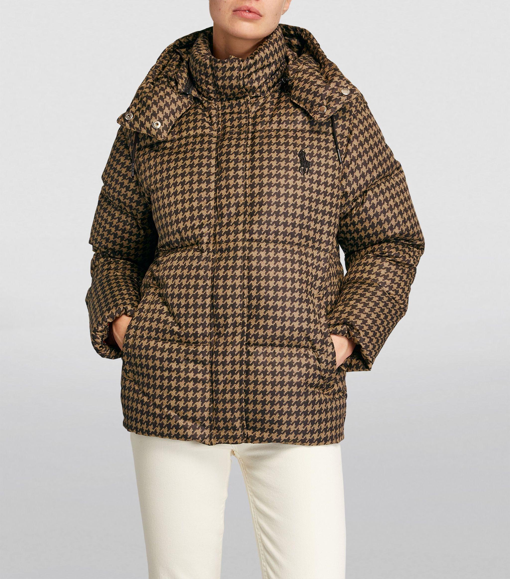 eksekverbar Brudgom Bytte Polo Ralph Lauren Down-padded Houndstooth Carly Puffer Jacket in Brown |  Lyst