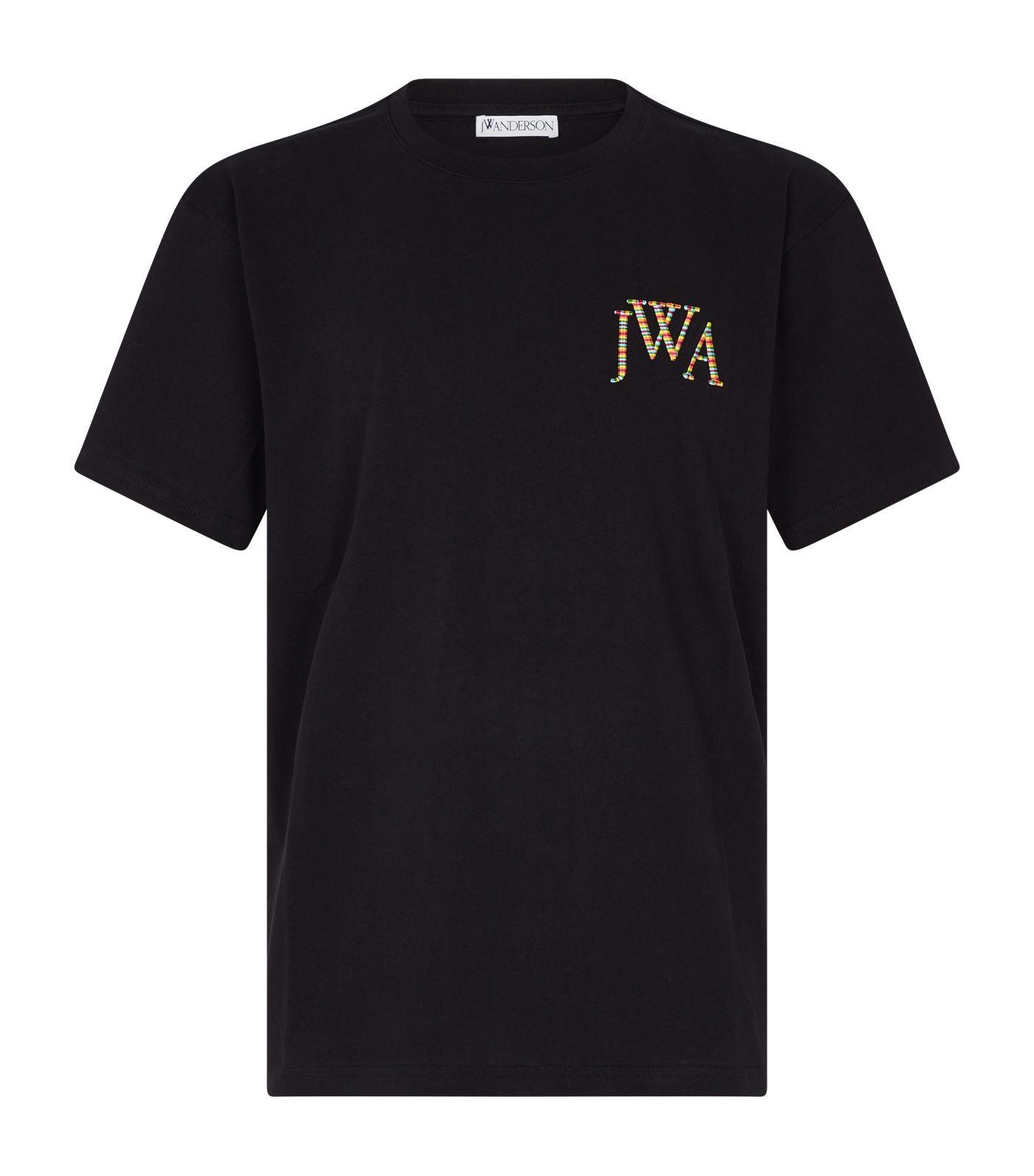 JW Anderson Embroidered Logo T-shirt in Black for Men - Lyst