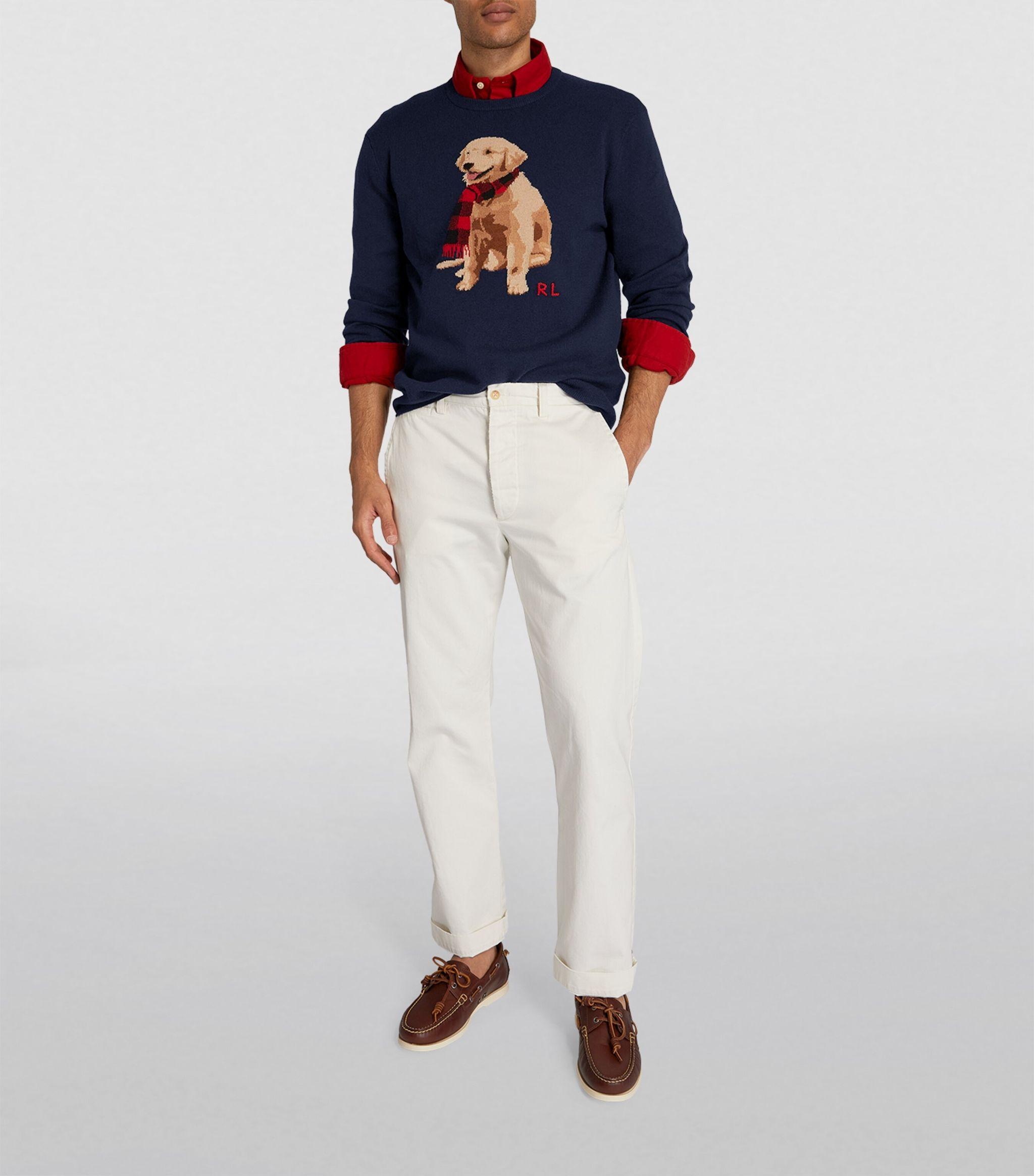 Polo Ralph Lauren Cashmere Golden Retriever Sweater in Blue for Men | Lyst