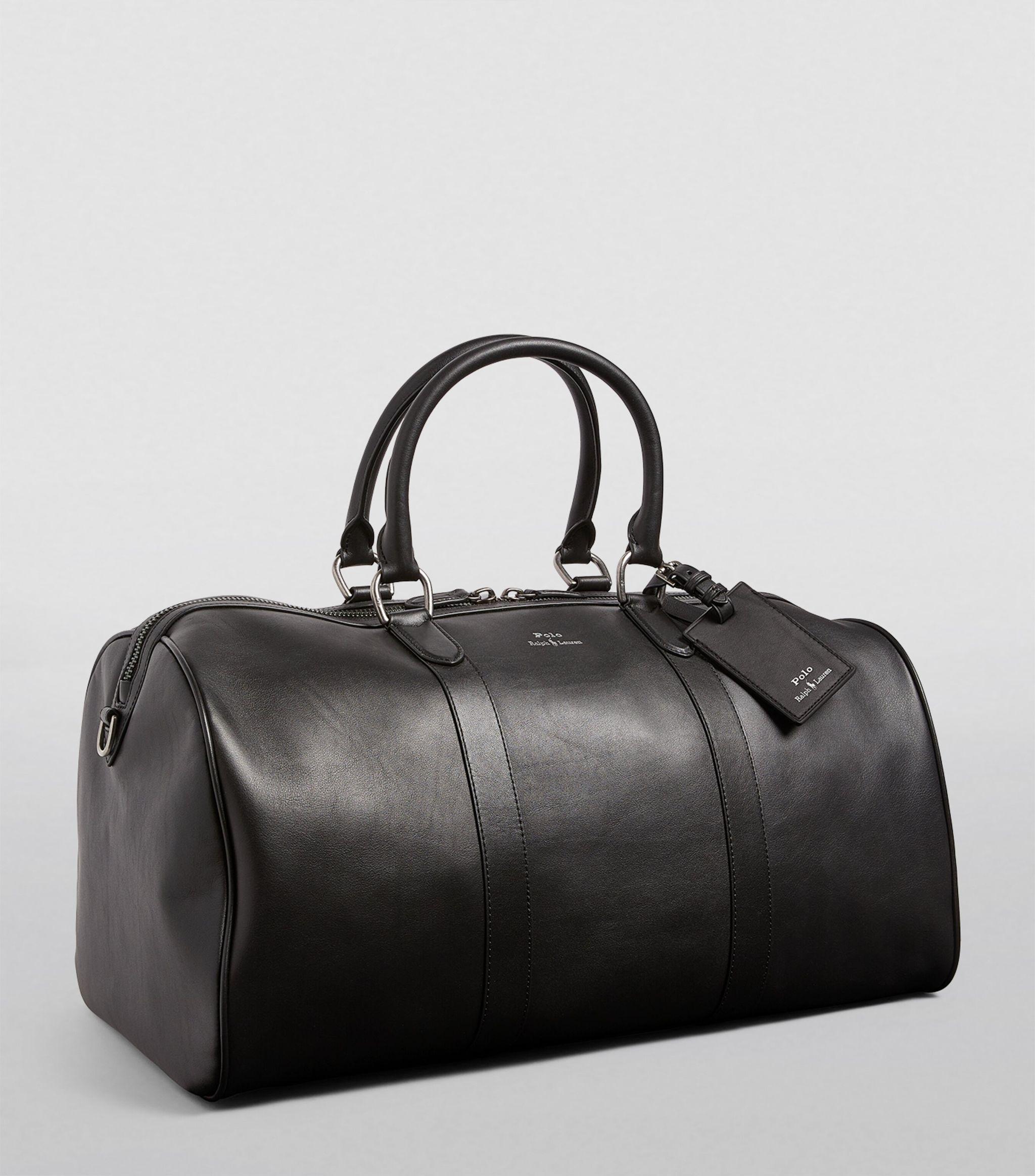 Polo Ralph Lauren Leather Duffle Bag in Black for Men | Lyst