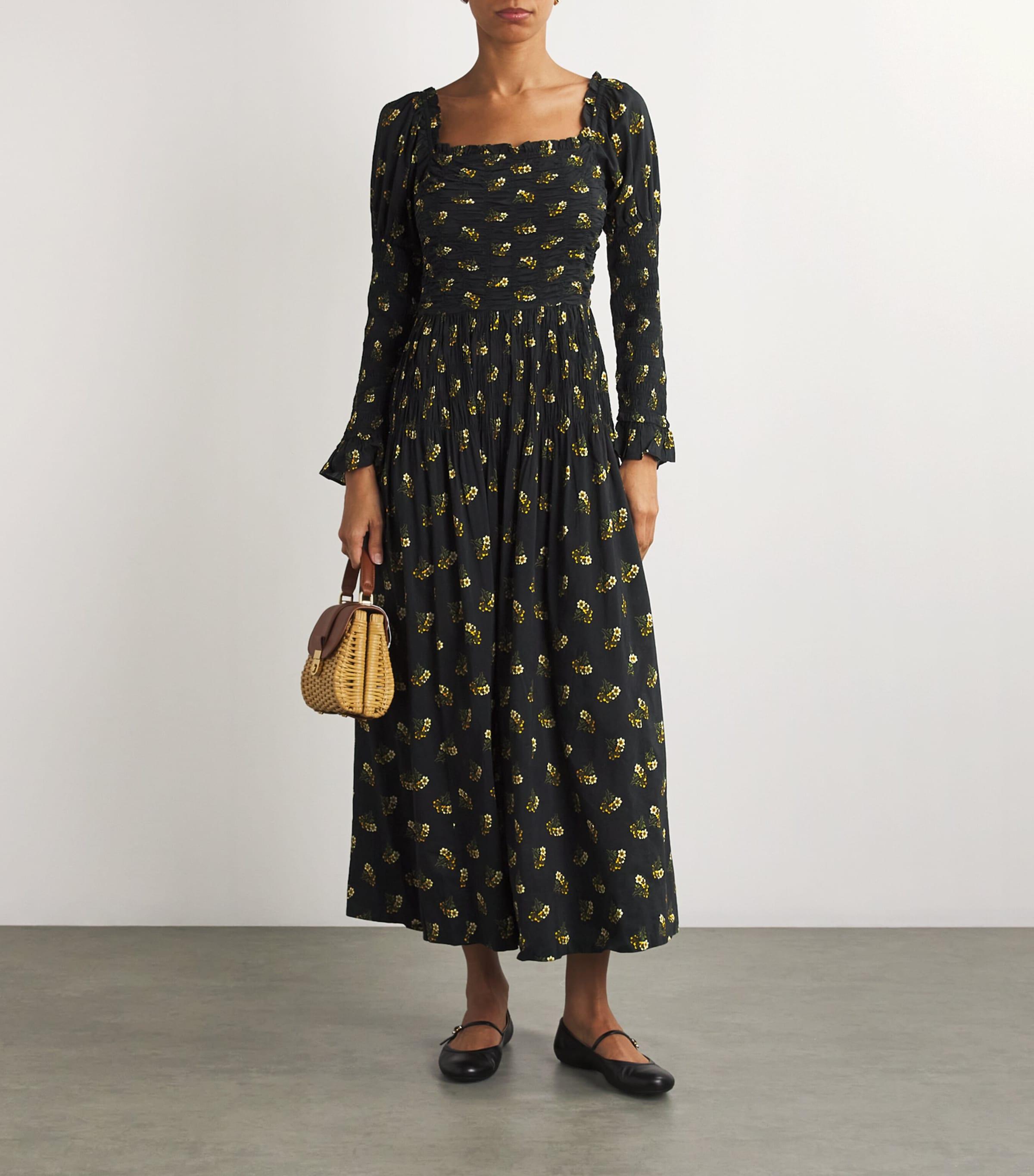 floral long sleeve mini dress Chocolate Floral Print Tiered Long Sleeve Mini Dress main image 0