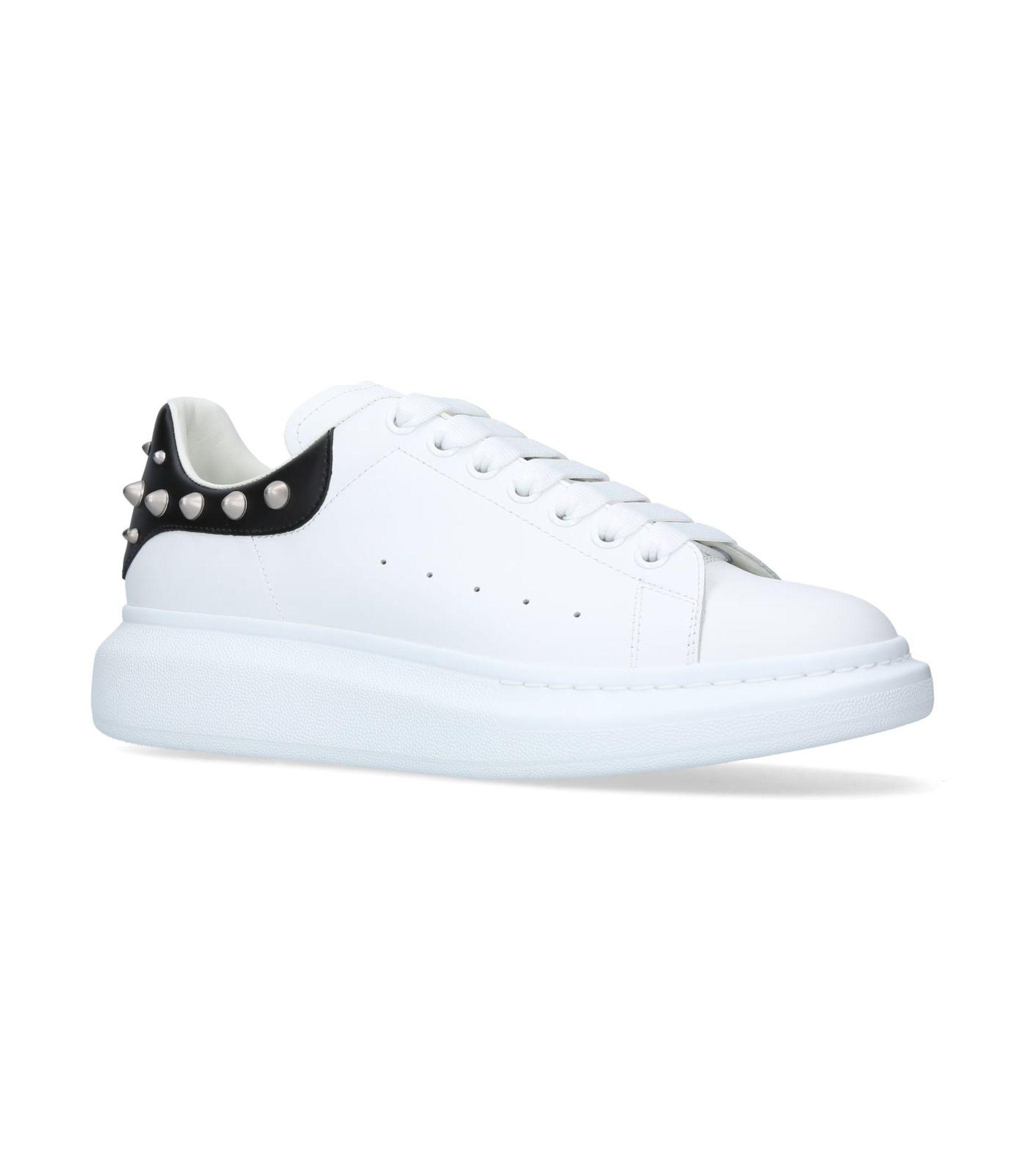 Alexander McQueen Leather Studded Heel Show Sneakers in White for Men ...