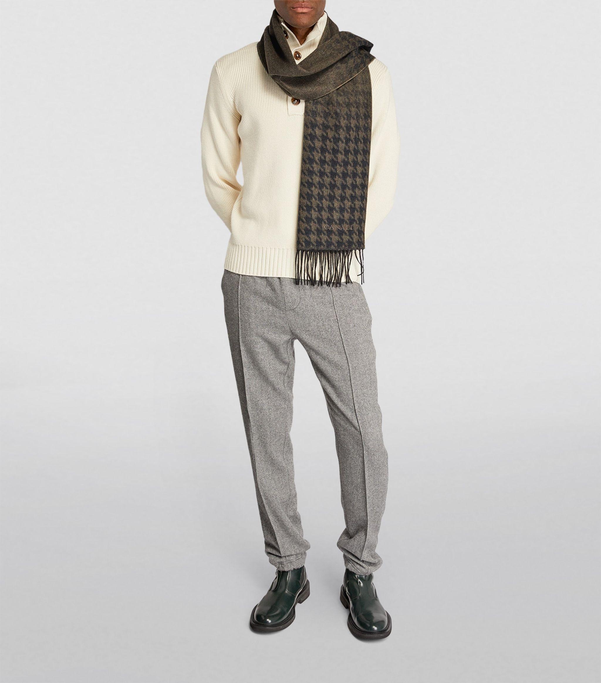 Mens Accessories Scarves and mufflers Canali Cashmere Can Scarf Cash Htoot in Green for Men 