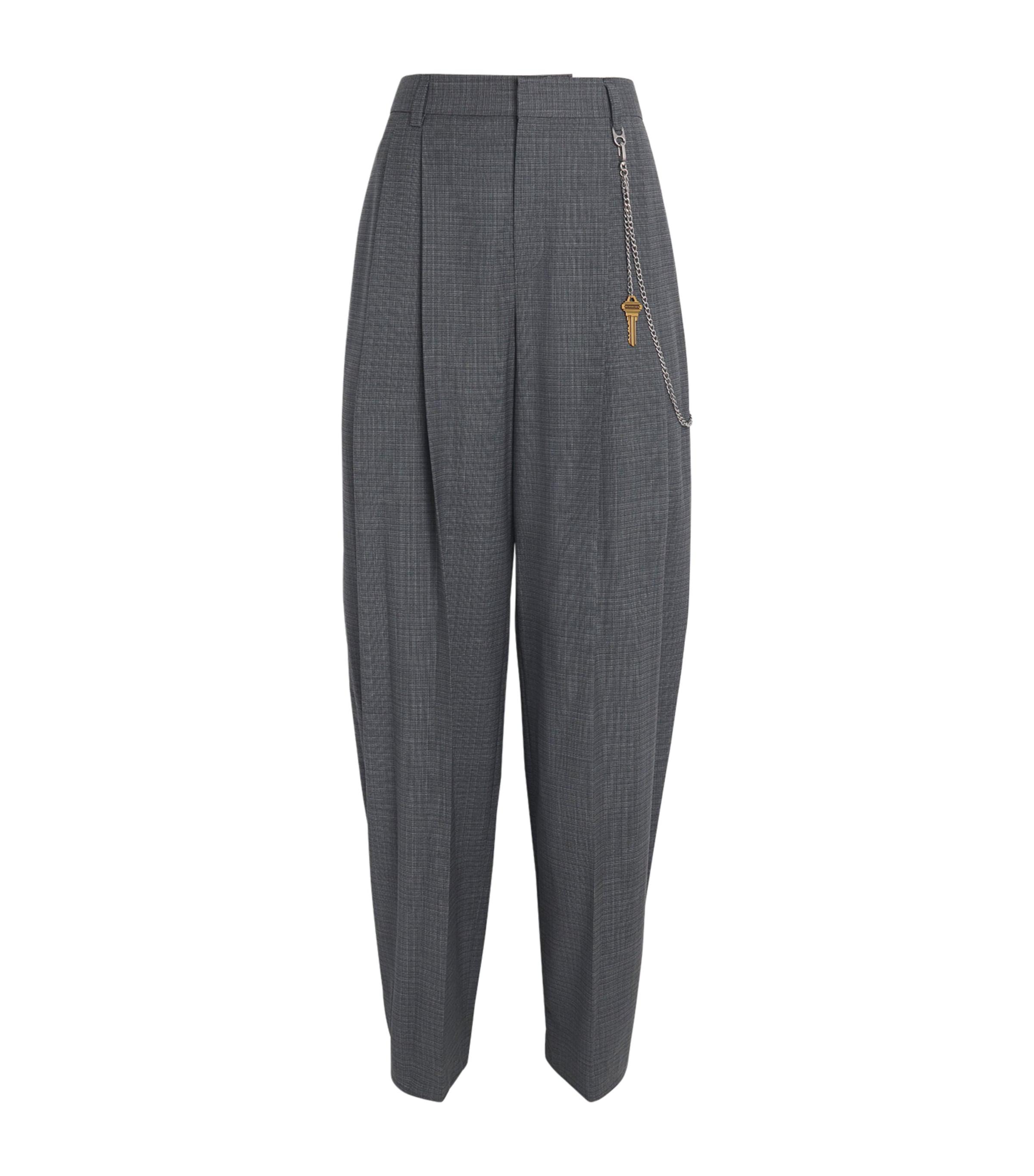 パンツ ALEXANDER WANG GRAY WOOL BLEND PANTS Dark Grey Wool-Blend Pants in DARK GREY MELANGE | alexanderwang®