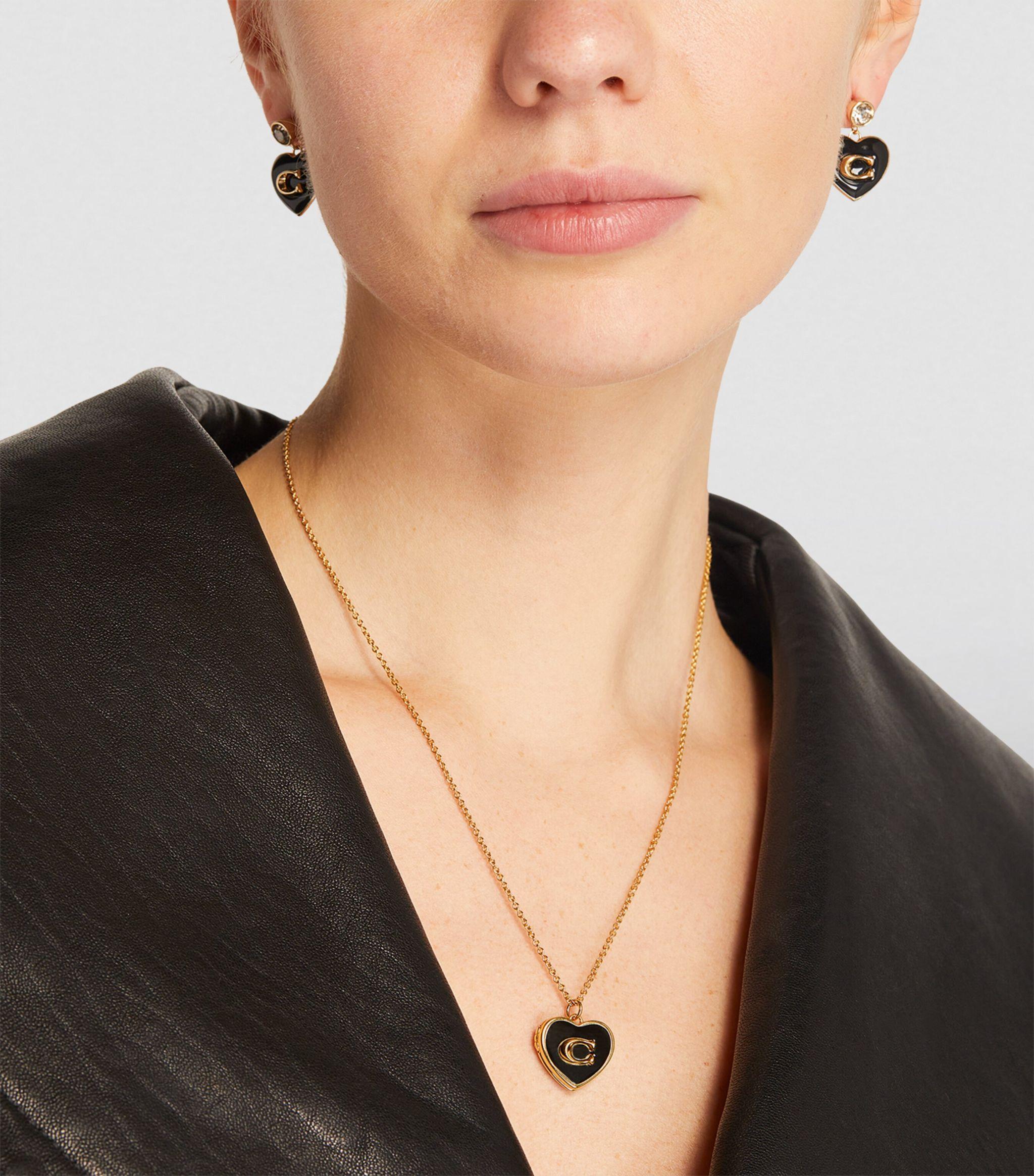 Heart Chanel Signature Necklace COACH Signature Heart Locket