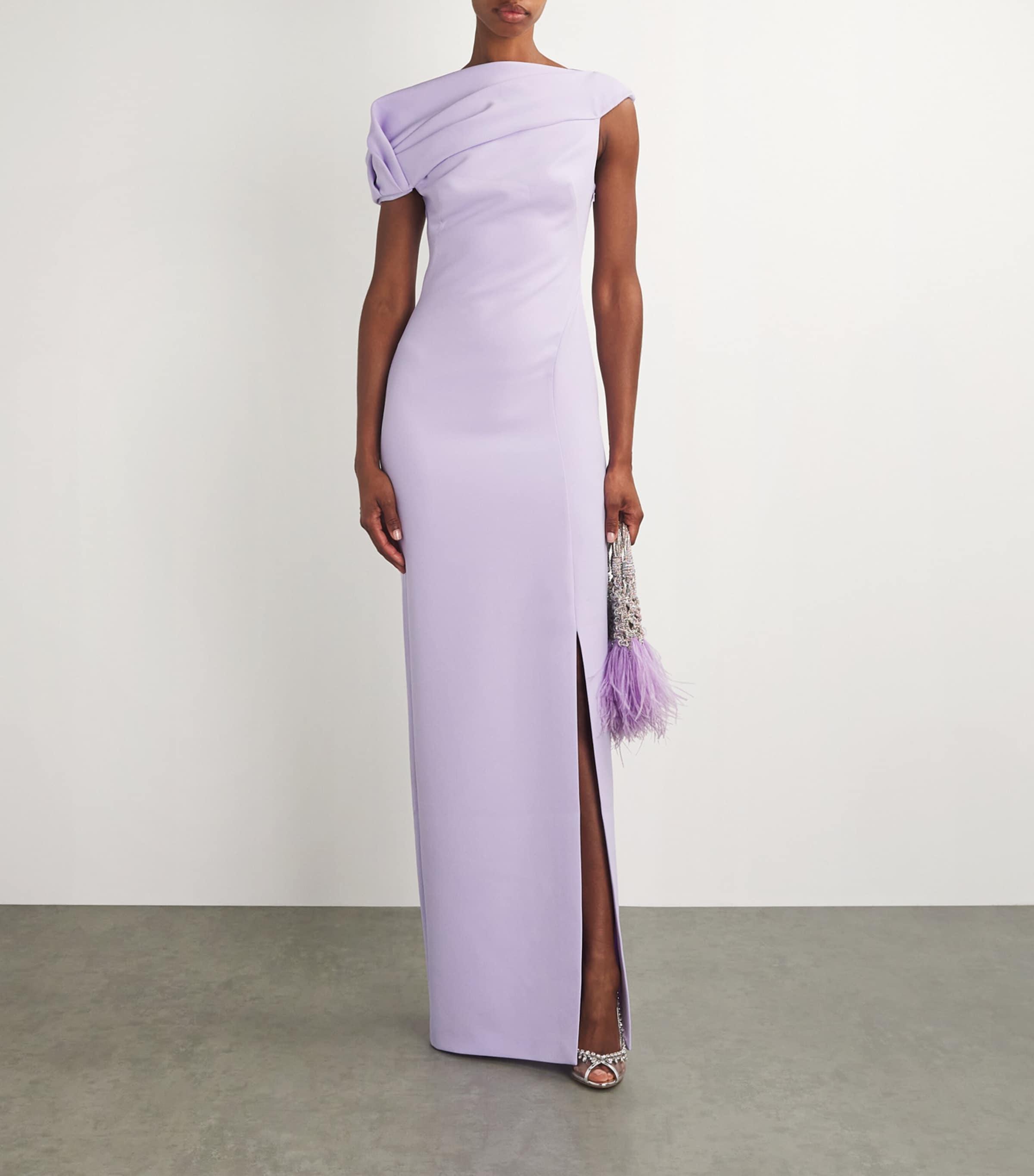 safiyaa dress purple Cecilia Lilac Midi Dress  Safiyaa London