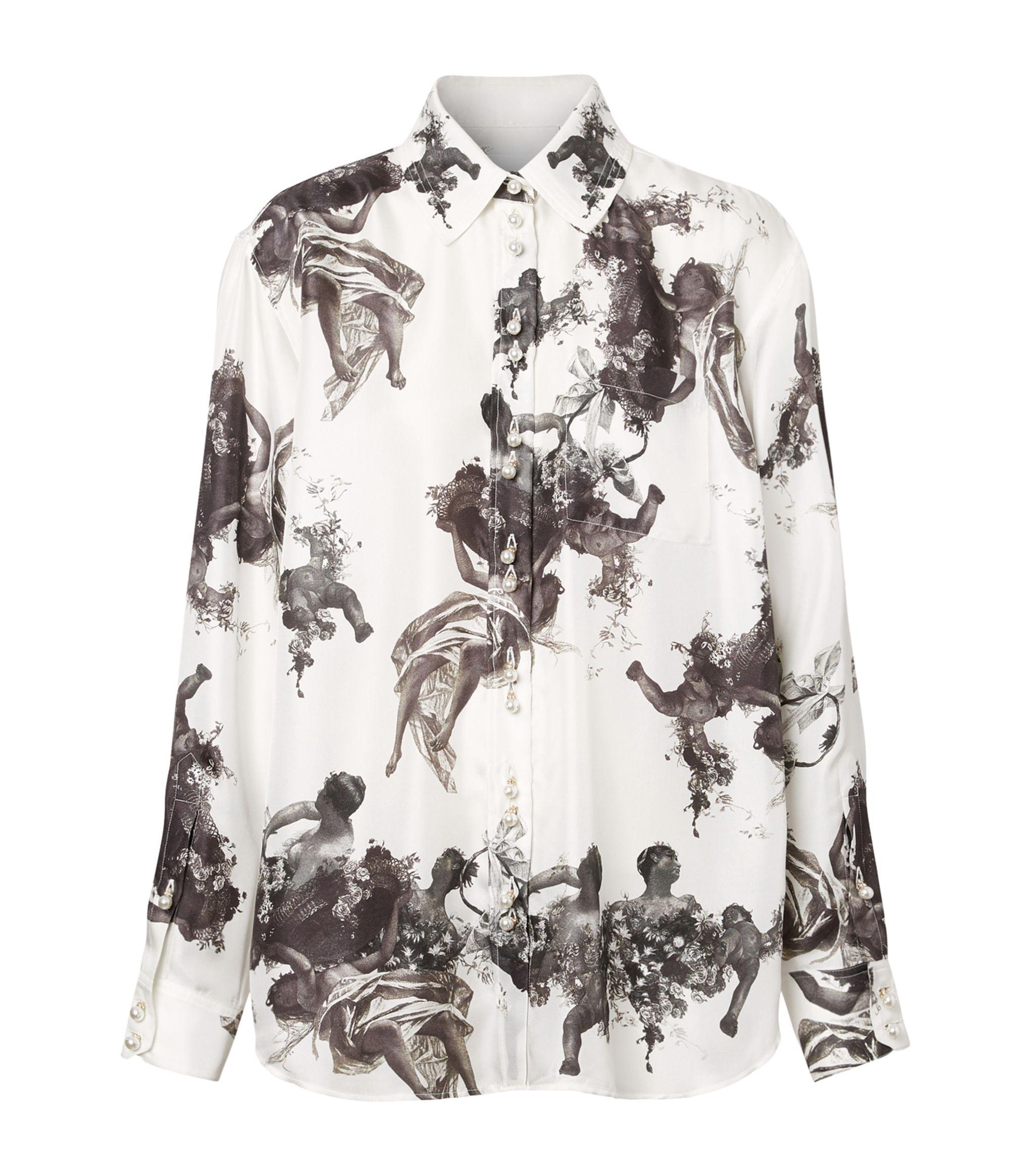 Burberry Silk Printed Shirt - Lyst