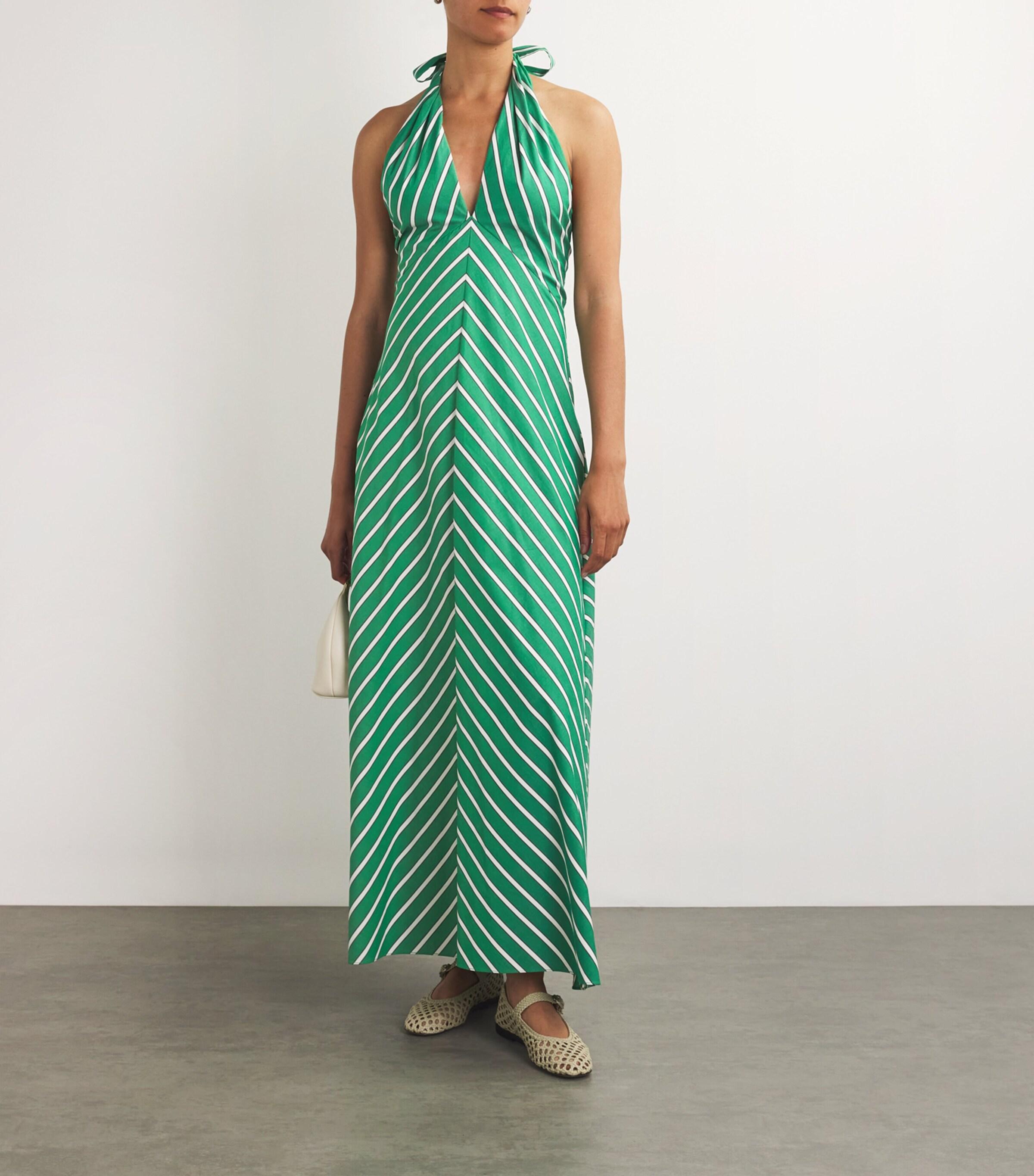 STAUD Striped Dawn Maxi Dress in Green | Lyst