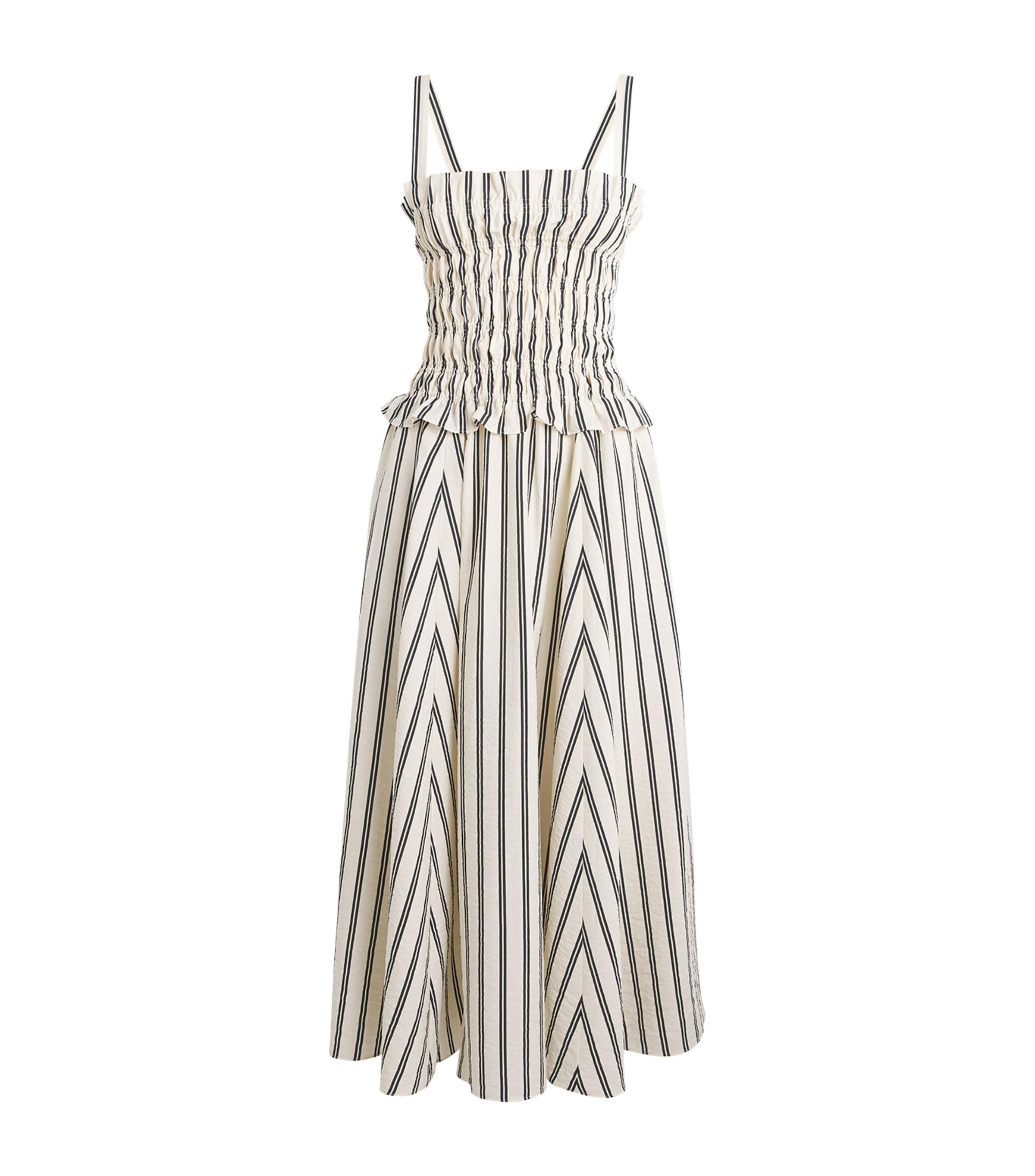 Polo Ralph Lauren Silk-Blend A-Line Midi Dress in Natural