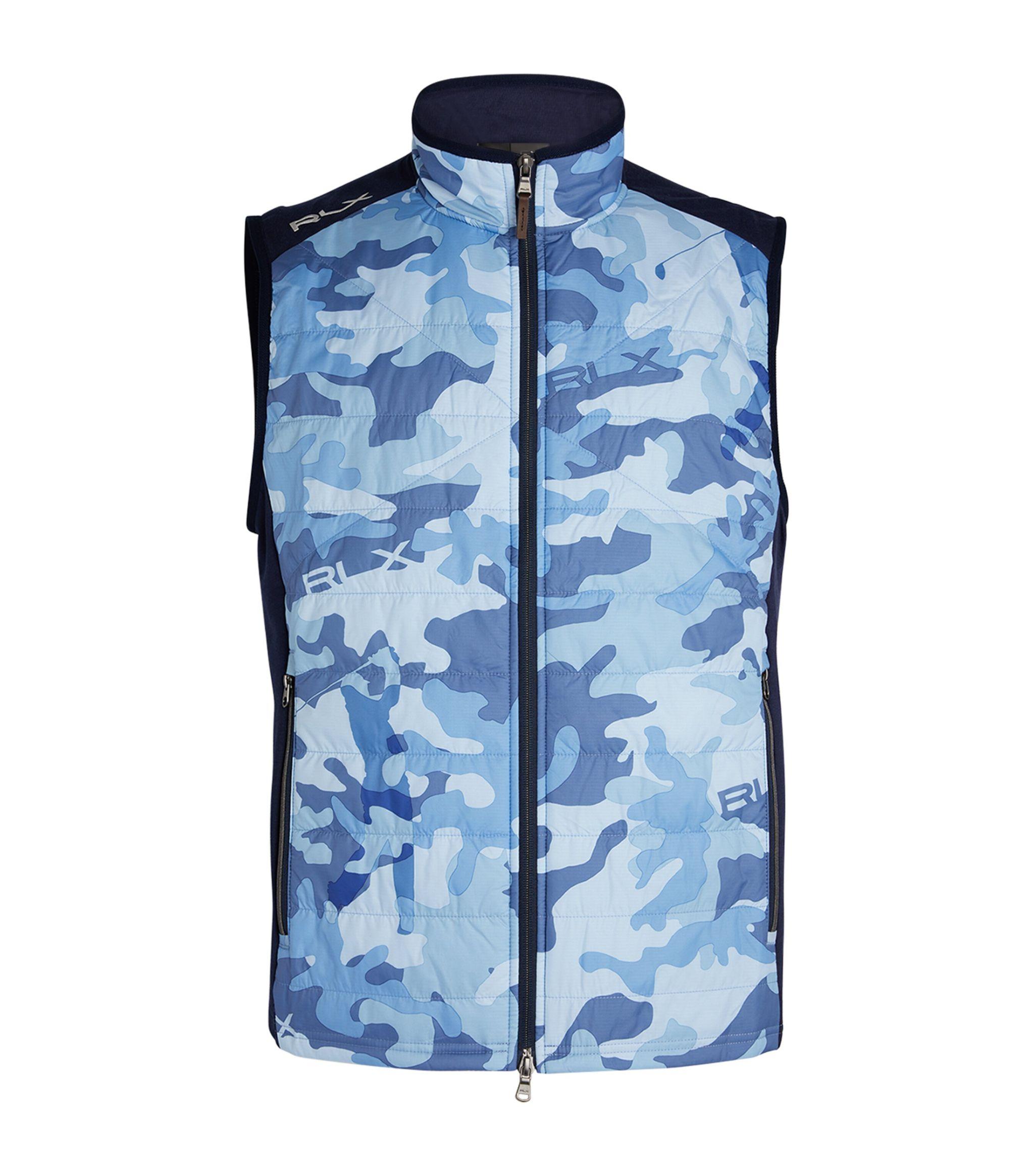 RLX Ralph Lauren Camouflage-print Quilted Gilet in Blue for Men | Lyst