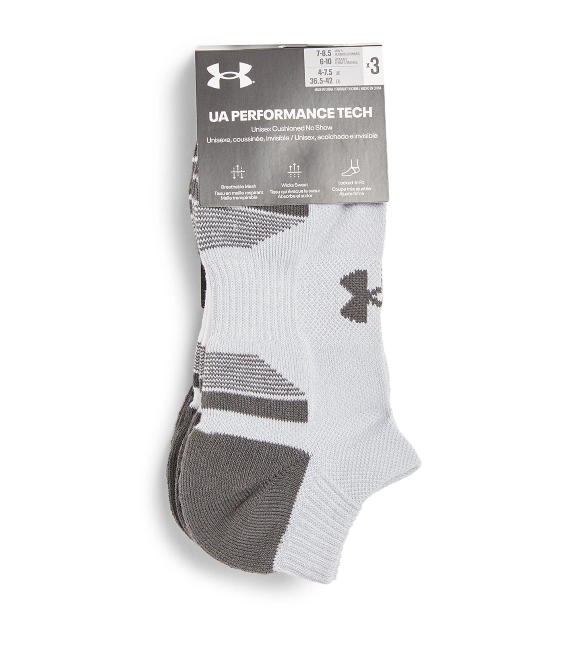 Under Armour High Performance No-show Socks (pack Of 3) in Gray for Men |  Lyst