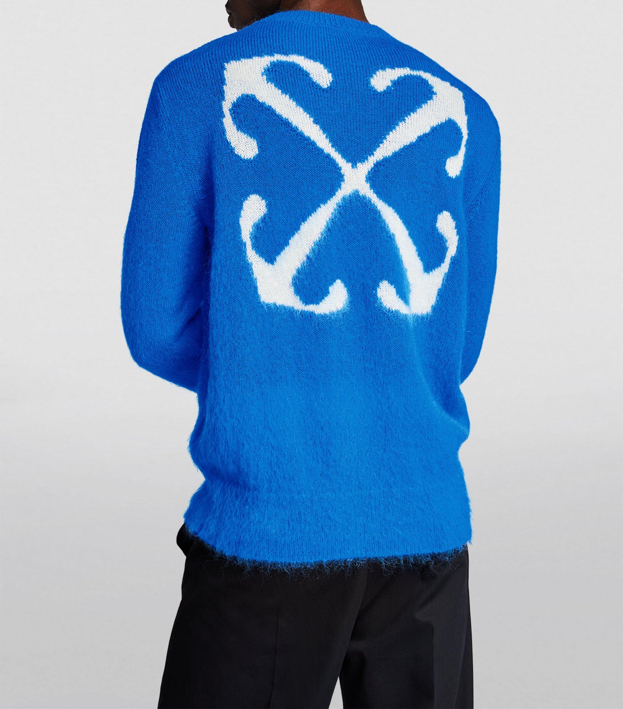 Off-White c/o Virgil Abloh Mohair Arrows Sweater in Blue for Men