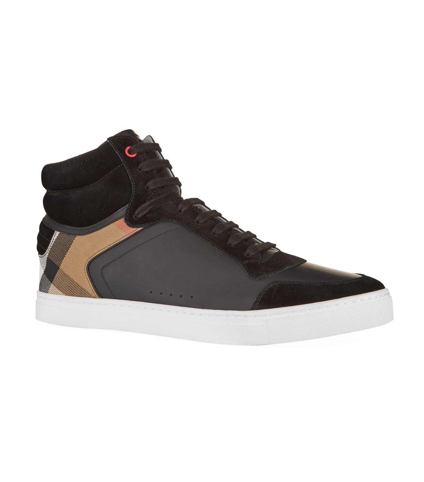 Burberry Reeth High Top Sneakers in Black for Men Lyst