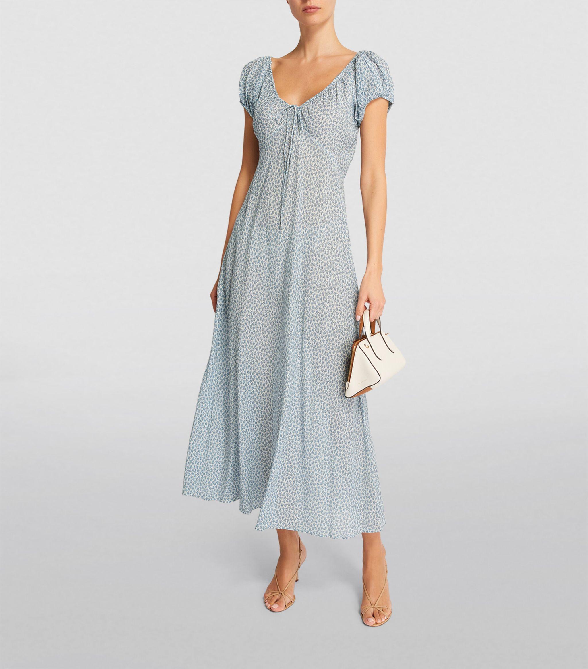 cloud blue bridesmaid dresses Emmaretta Cotton Midi Dress by DEN