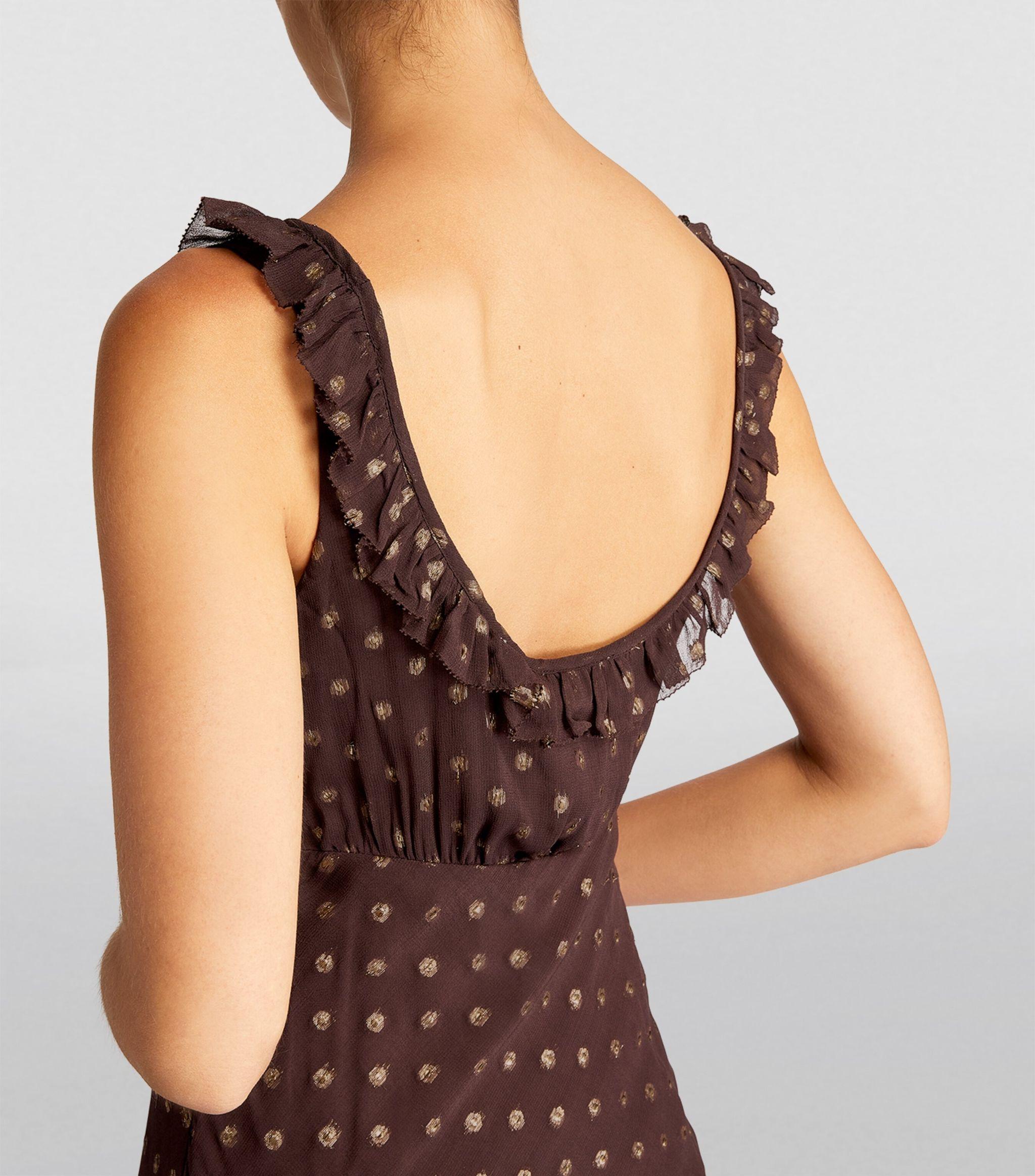 rixo brown polka dot dress RAT BOI Dream Dress in Brown main image 0