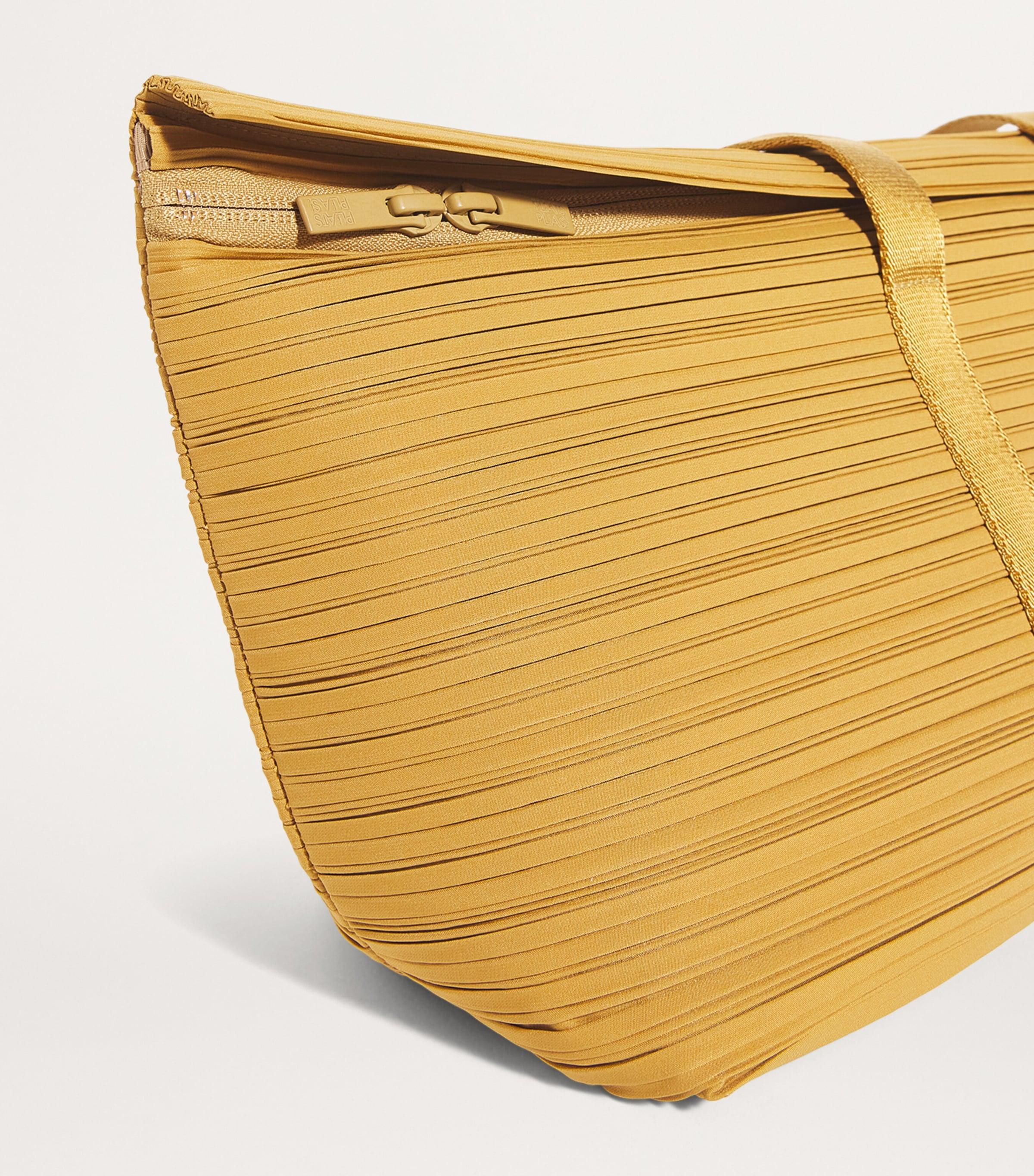 Pleats Please Issey Miyake Large Pleated Boston Tote Bag in White 