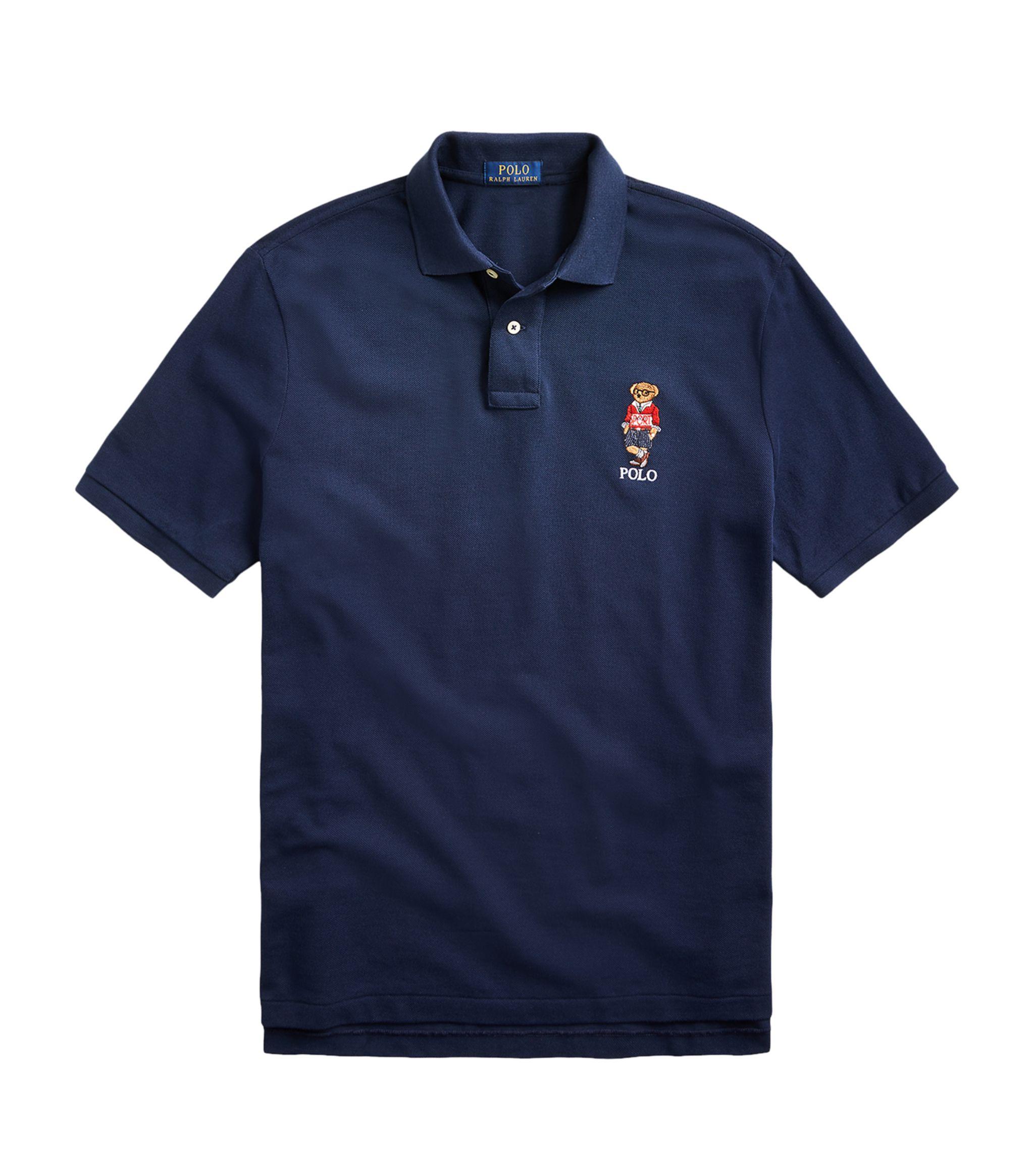 Ralph Lauren Cotton Sport Bear Polo Shirt in Blue for Men Lyst