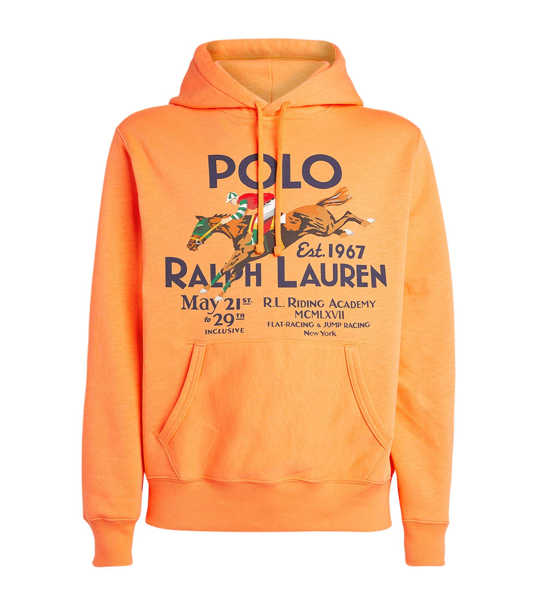 Polo Ralph Lauren Riding Academy Hoodie in Orange for Men | Lyst