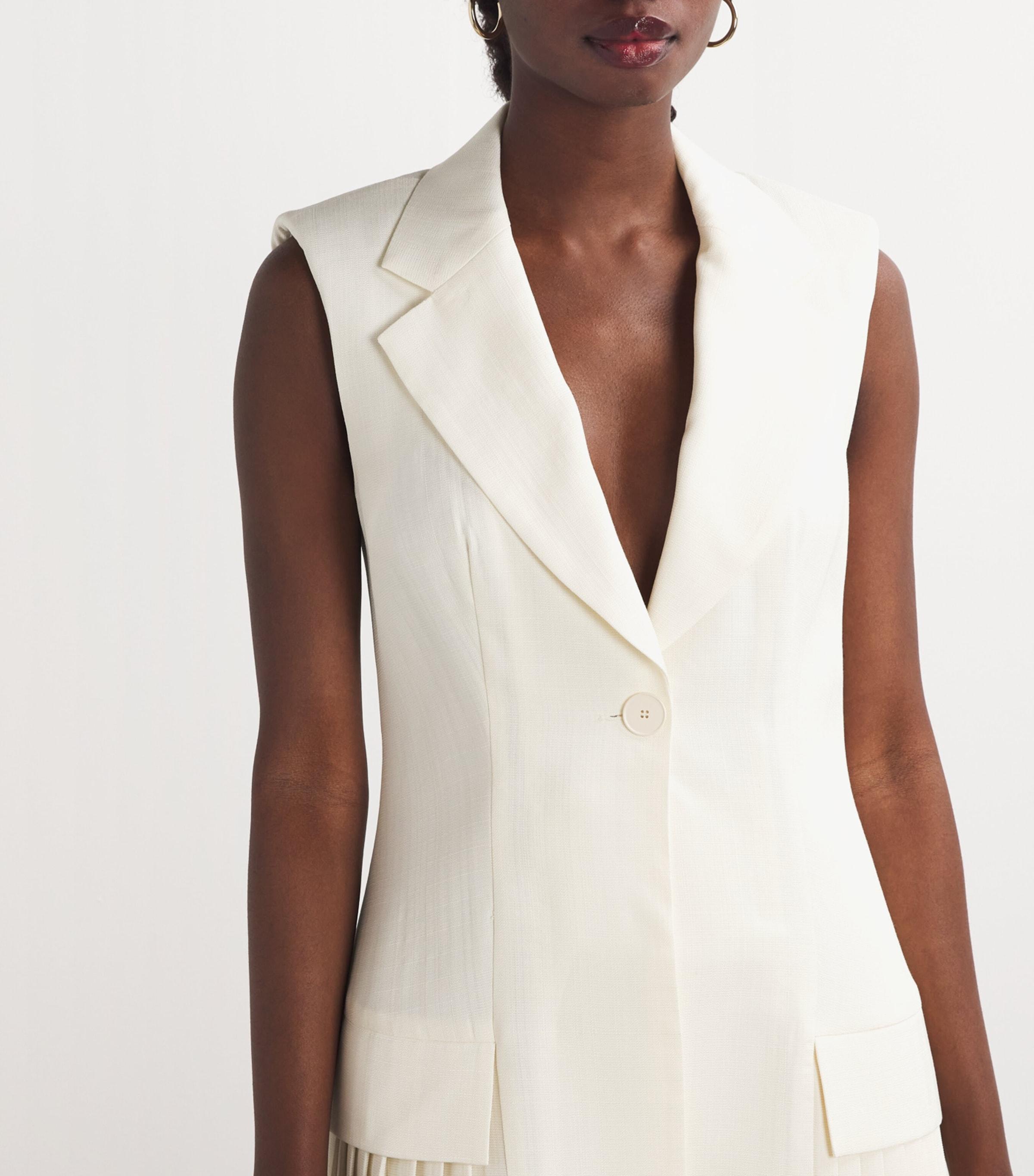Sandro Pleated Mini Dress in White | Lyst