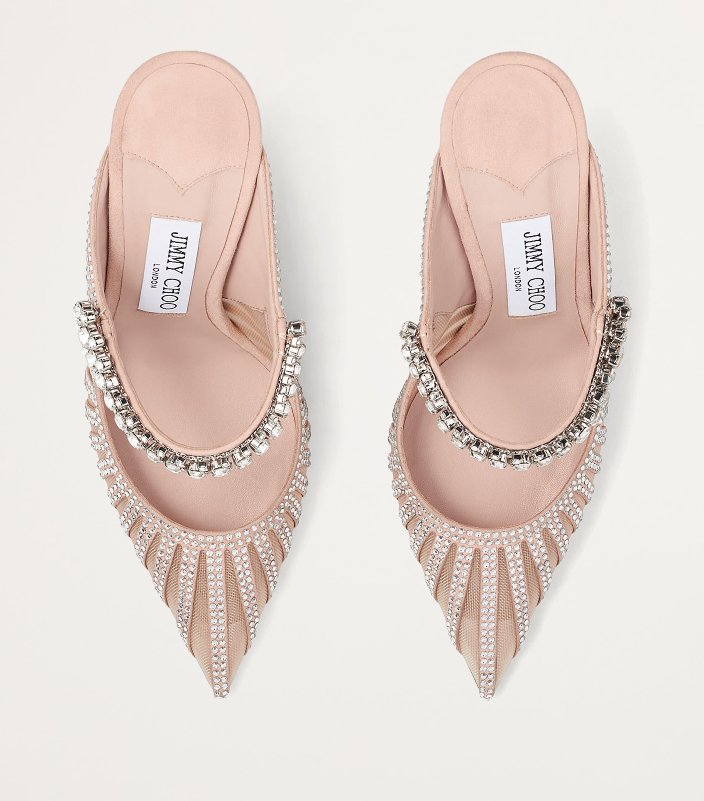 Jimmy Choo Bing 100 Embellished Mules in Pink | Lyst