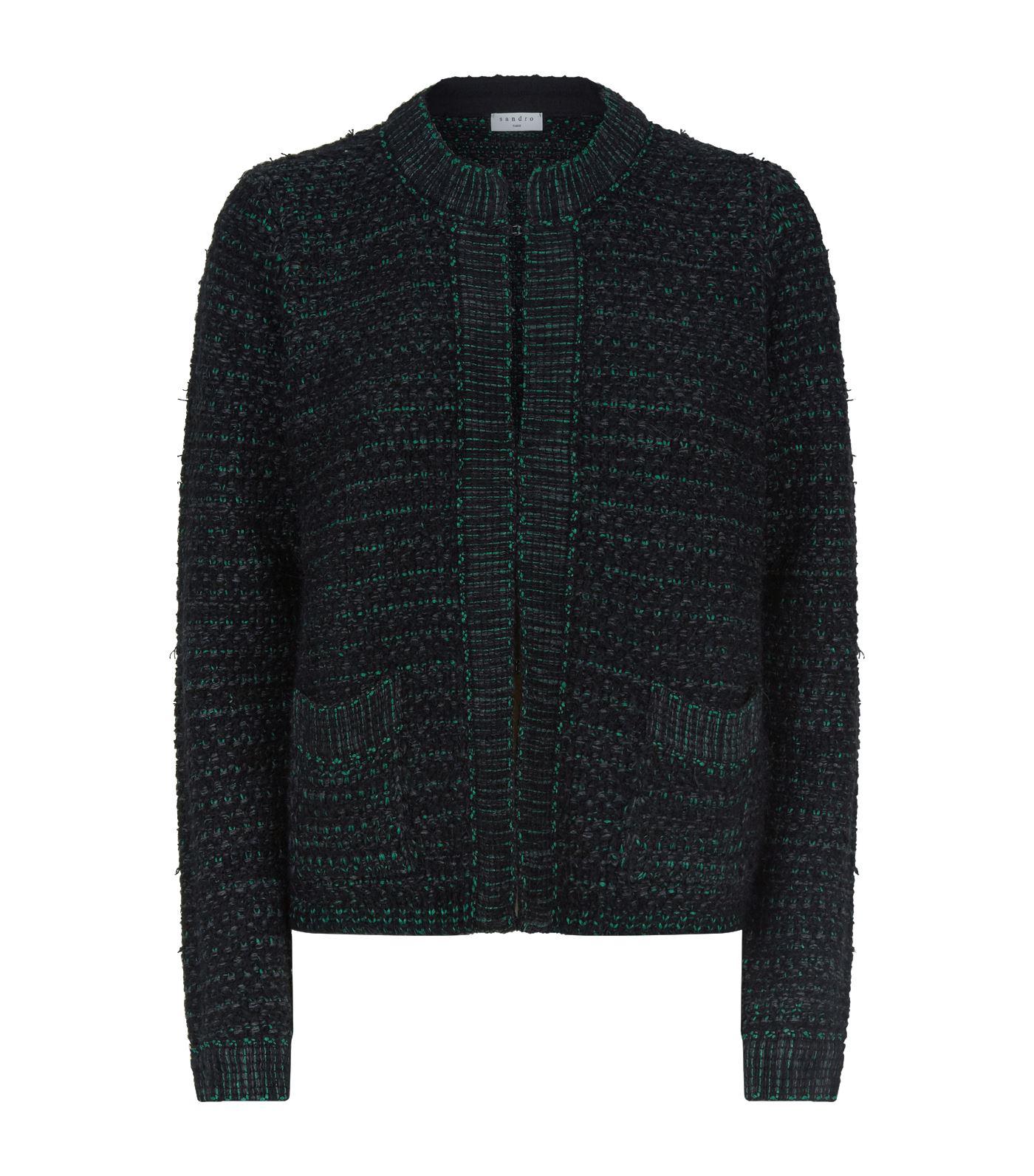 sandro tweed cardigan