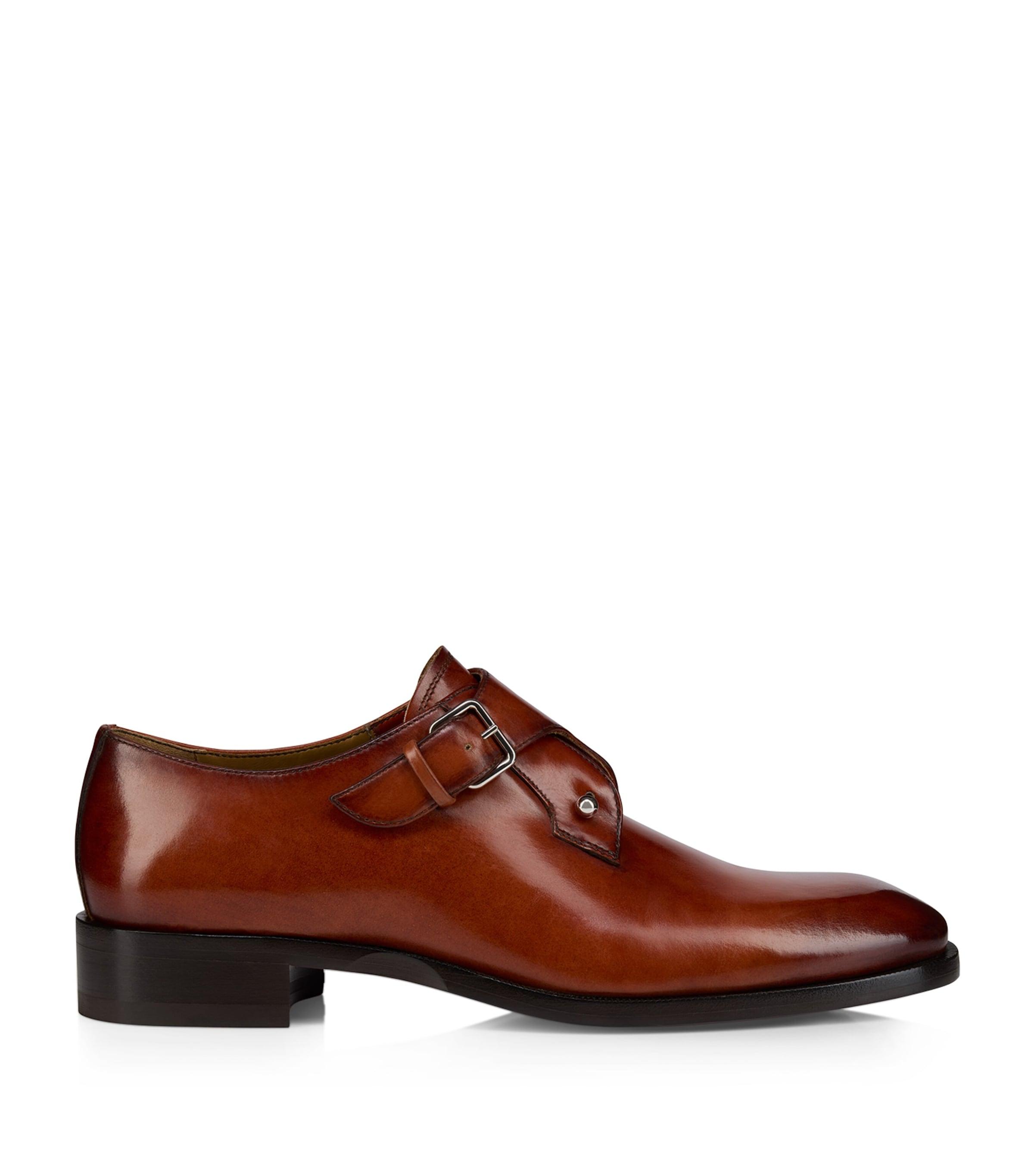 Christian Louboutin Men\'s Orange Suede Double Monk Strap Shoes Christian Louboutin Men main image 2
