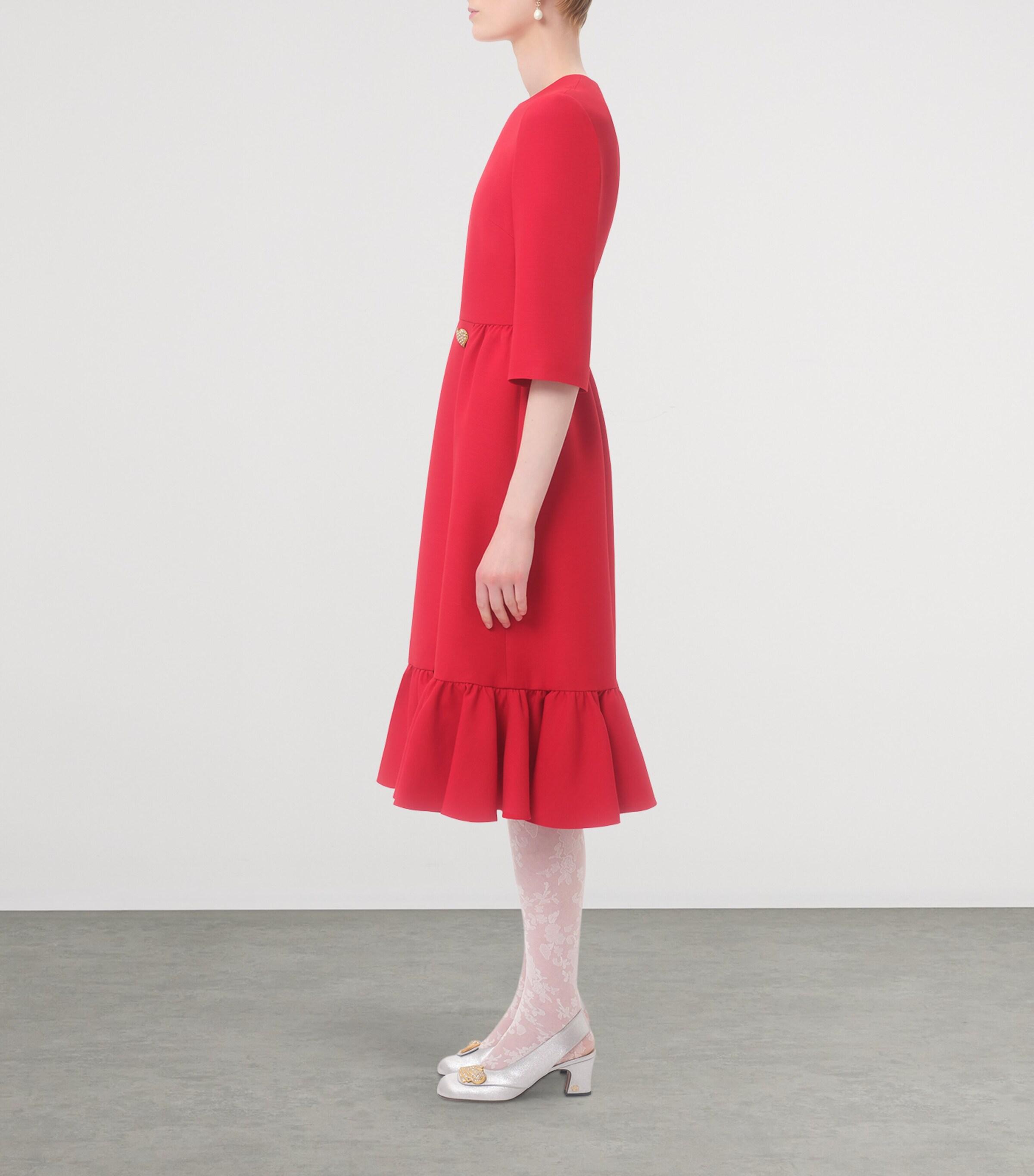 関税送料込♪RED Valentino/A-Line Dress Valentino - Solid Red Crepe Couture Bow A-Line Mini Dress