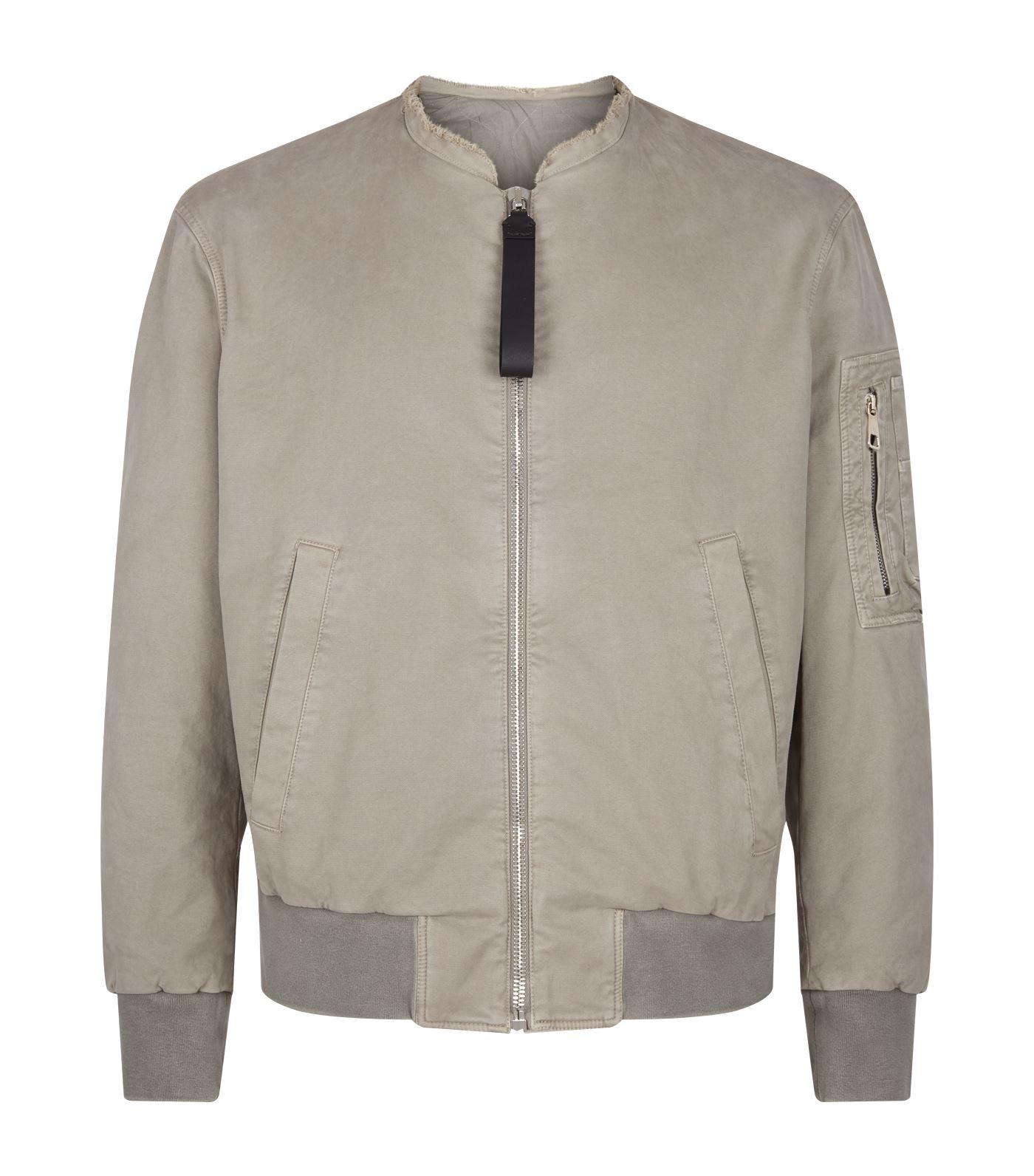 Neil Barrett Cotton Frayed Neckline Jacket in Grey (Gray) for Men - Lyst