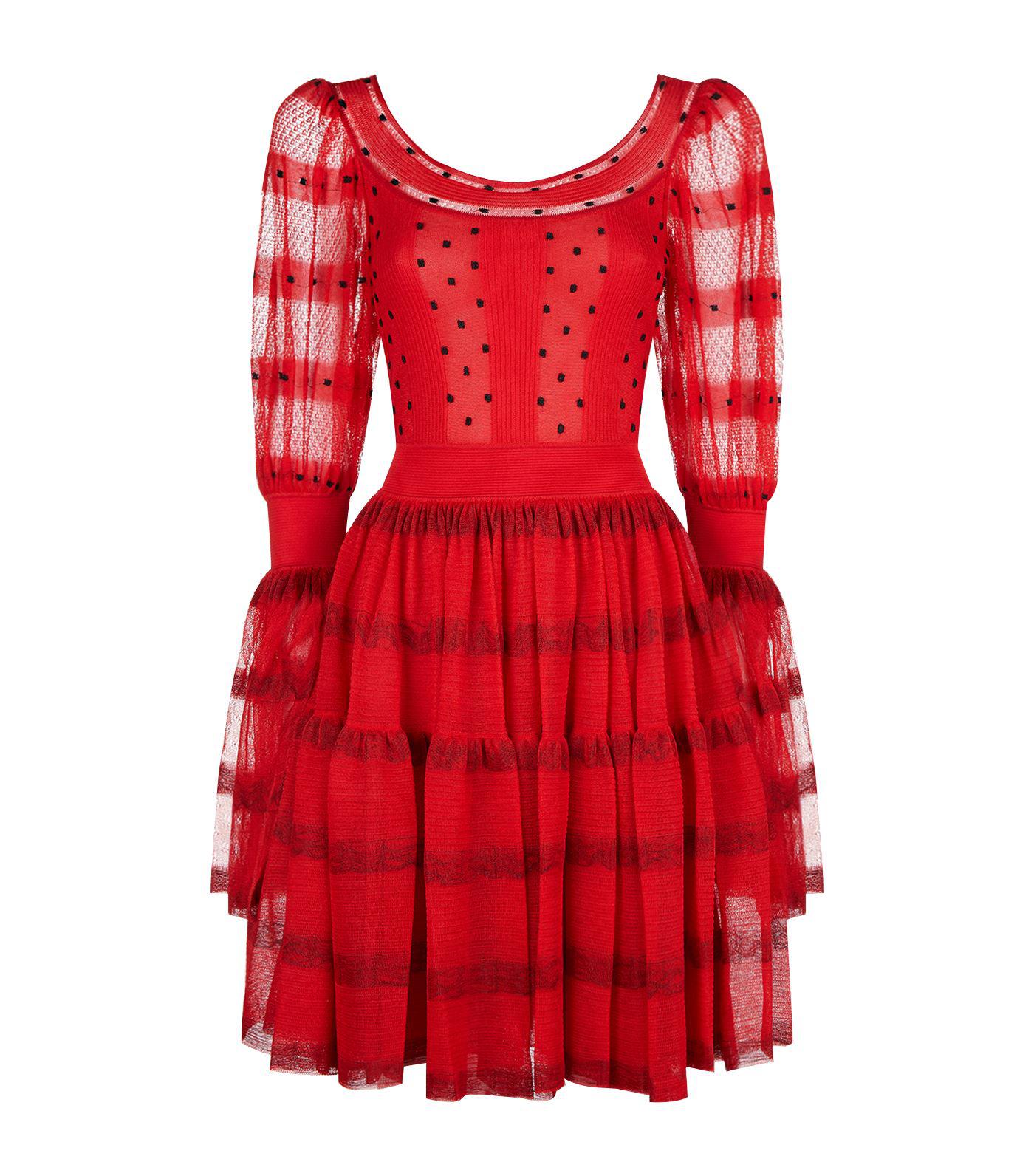 alexander mcqueen red dress