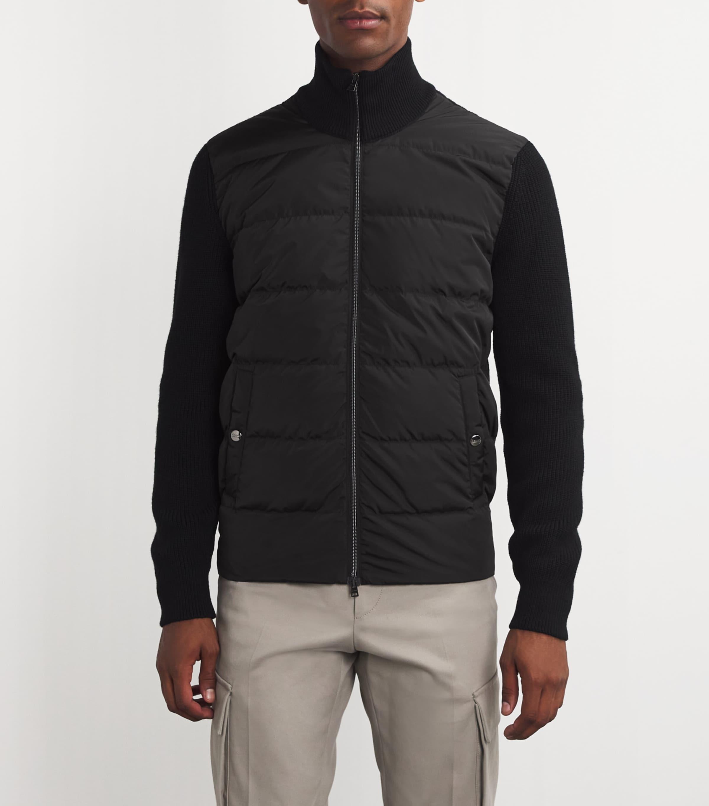 Herno Wool Hybrid Down Jacket in Black for Men Lyst UK