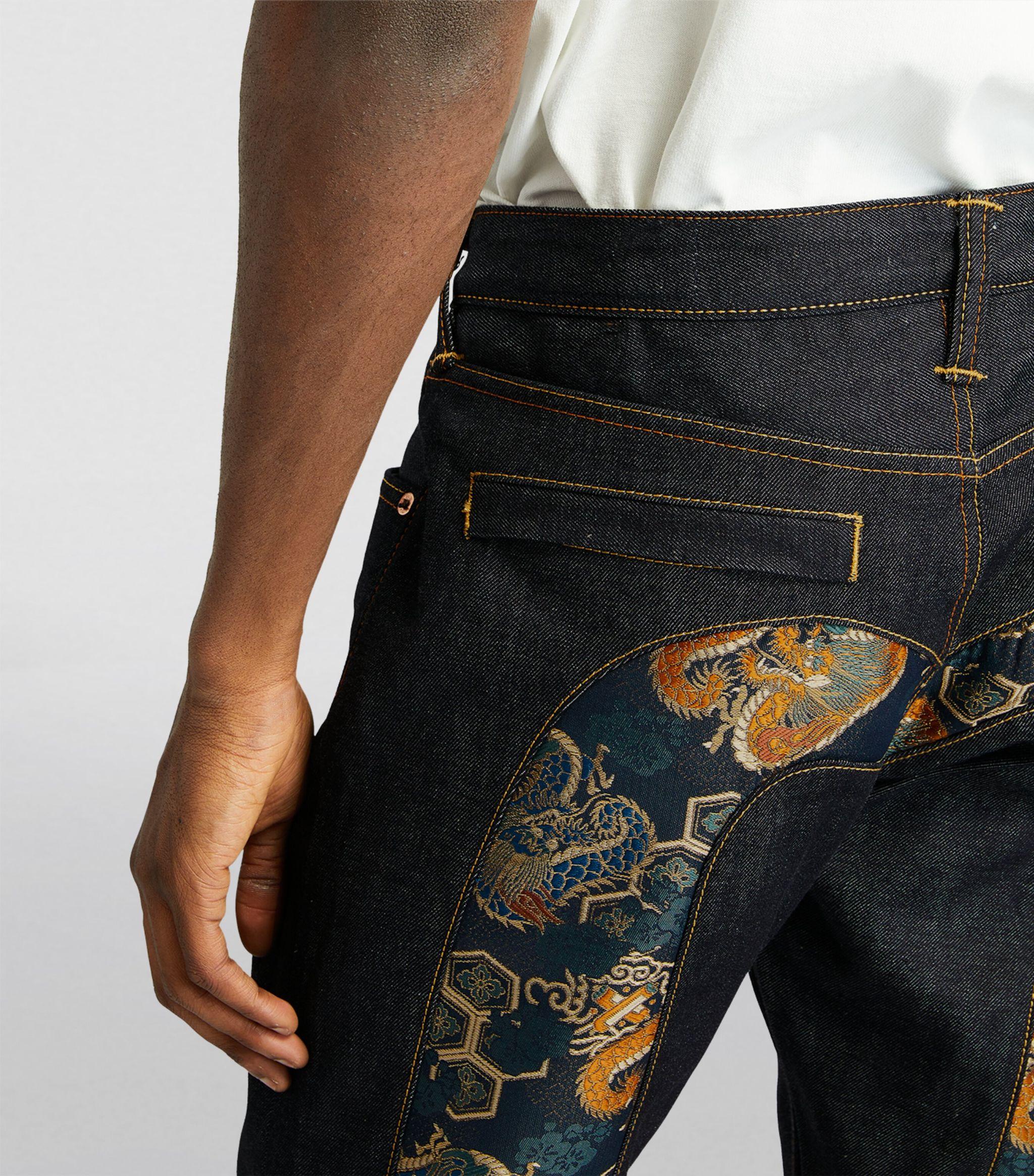 Evisu Brocade Denim Jeans in Blue for Men | Lyst UK